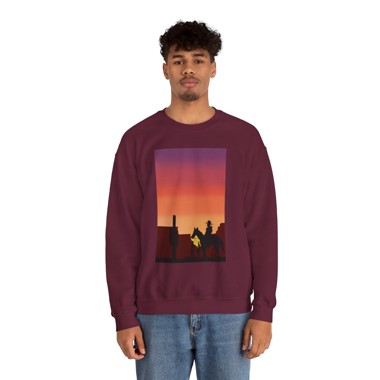 Desert Sunset Silhouette Unisex Crewneck Sweatshirt