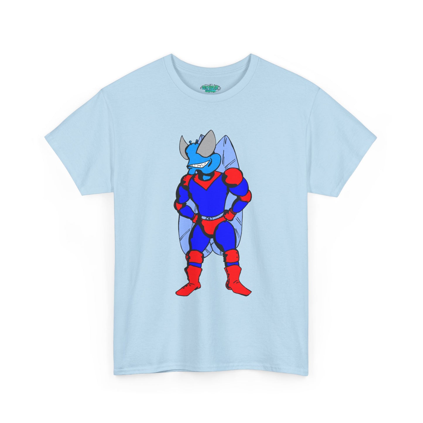 Astro-Fly Hero Graphic Tee - Blue & Red Superhero T-Shirt