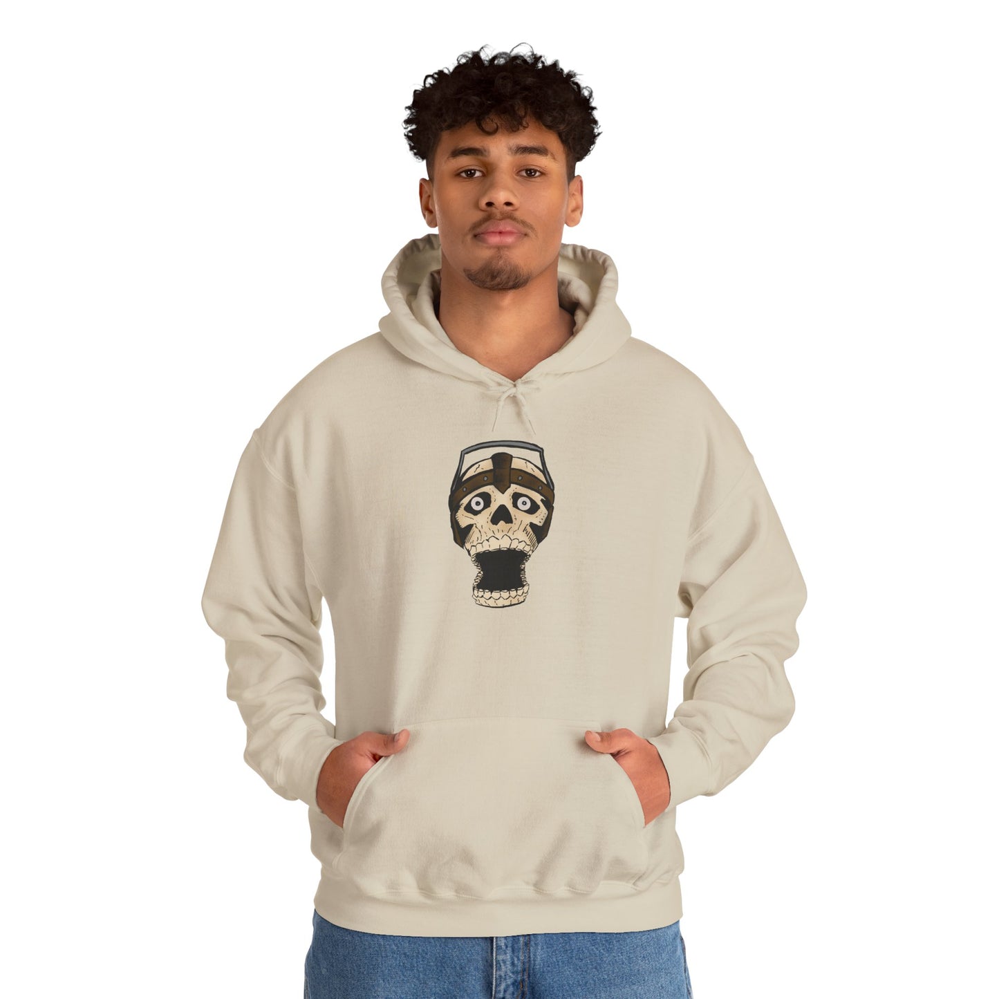 Screaming Skull Graphic Hoodie, Unisex Heavy Blend Sweatshirt, Cozy Casual Wear, Gift for Halloween, Unique October Fashion, Everyday Comfort