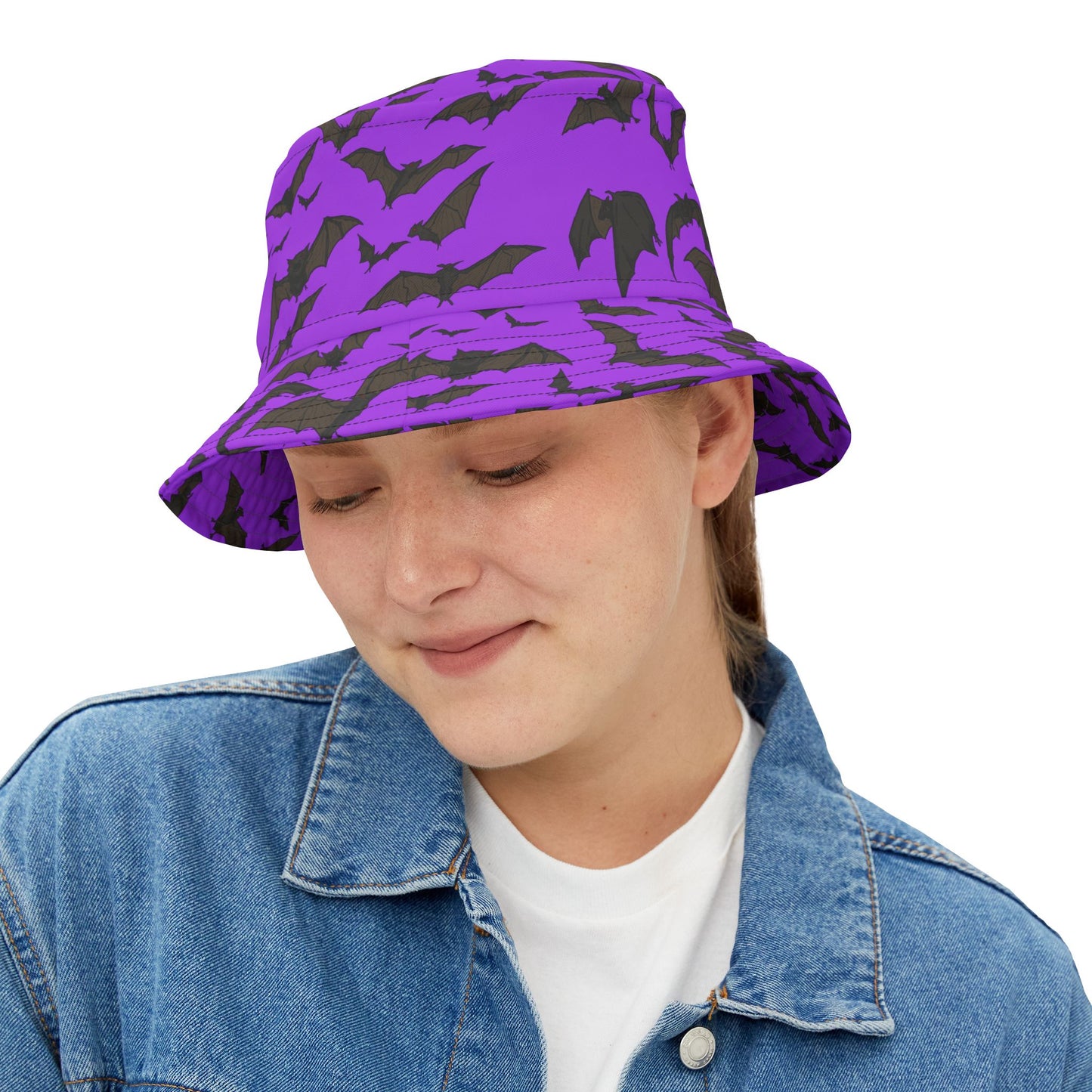 Vibrant Bats Bucket Hat, Stylish Summer Hat, Casual Beachwear, Trendy Headwear for Festivals, Gift for Animal Lovers