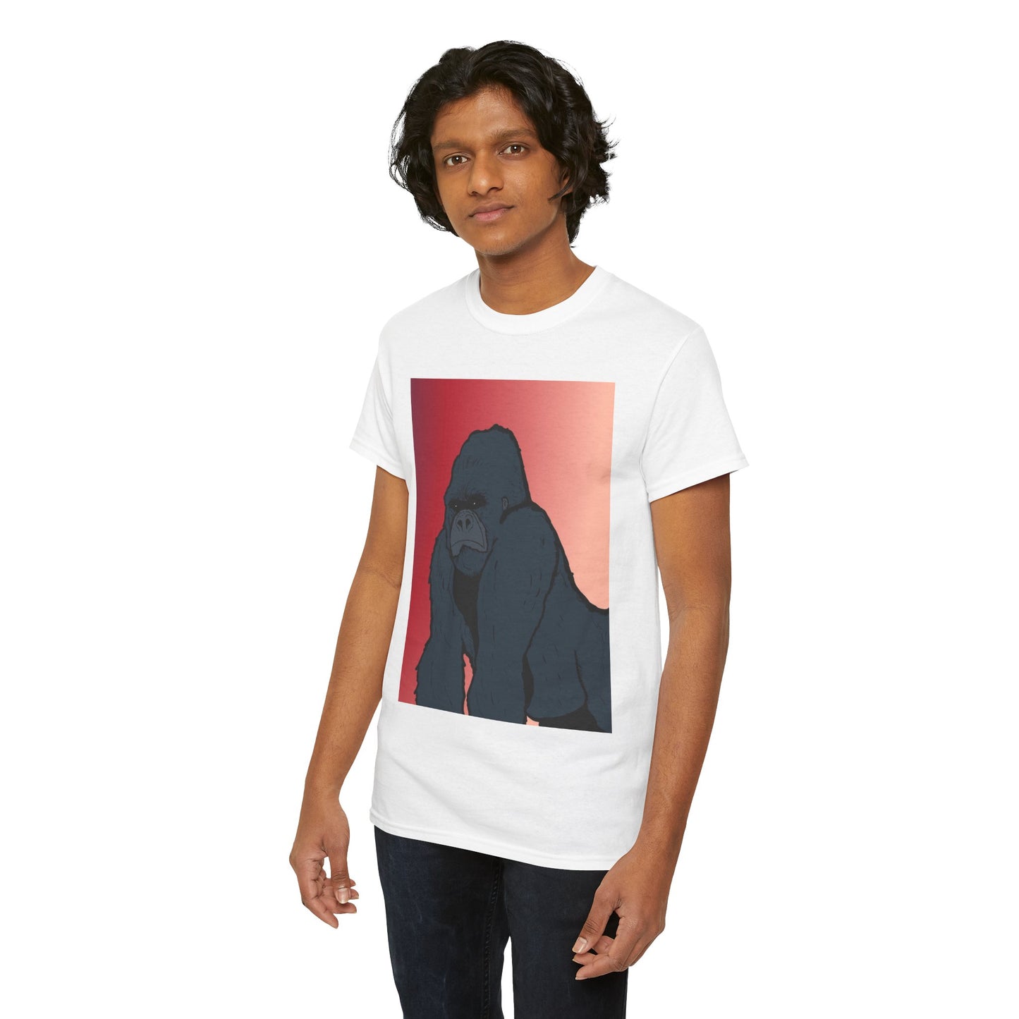 Gorilla Graphic Tee — Vintage Sunset Primate Illustration Shirt