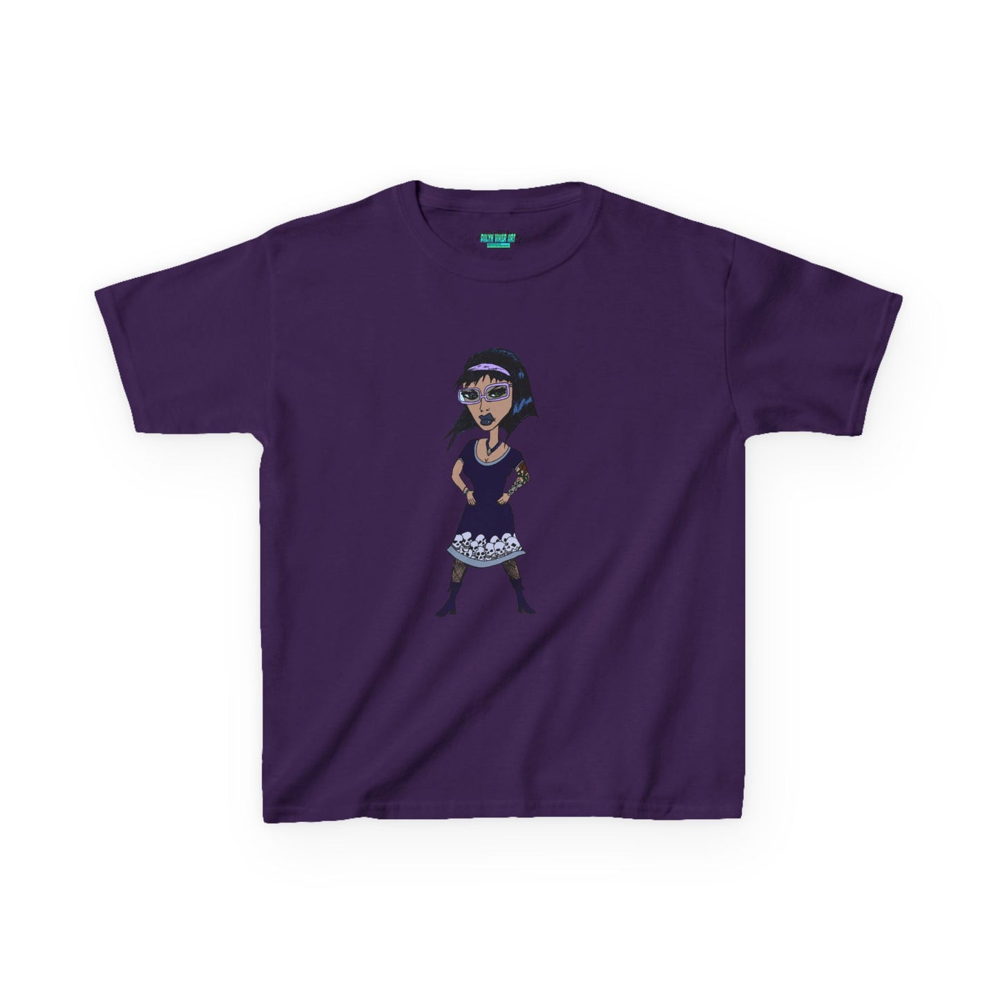 Kids Tee — Vintage Gothic Girl Cartoon Graphic Tee for Children