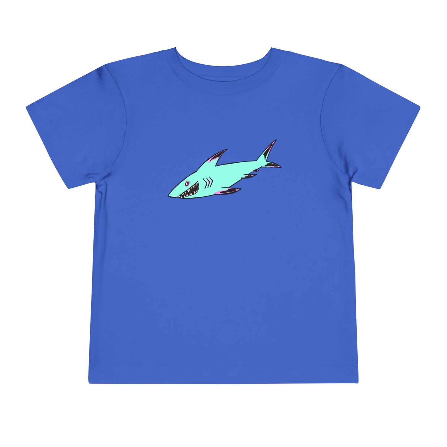 Toddler Tee — Cute Teal Shark Graphic Kids T‑Shirt