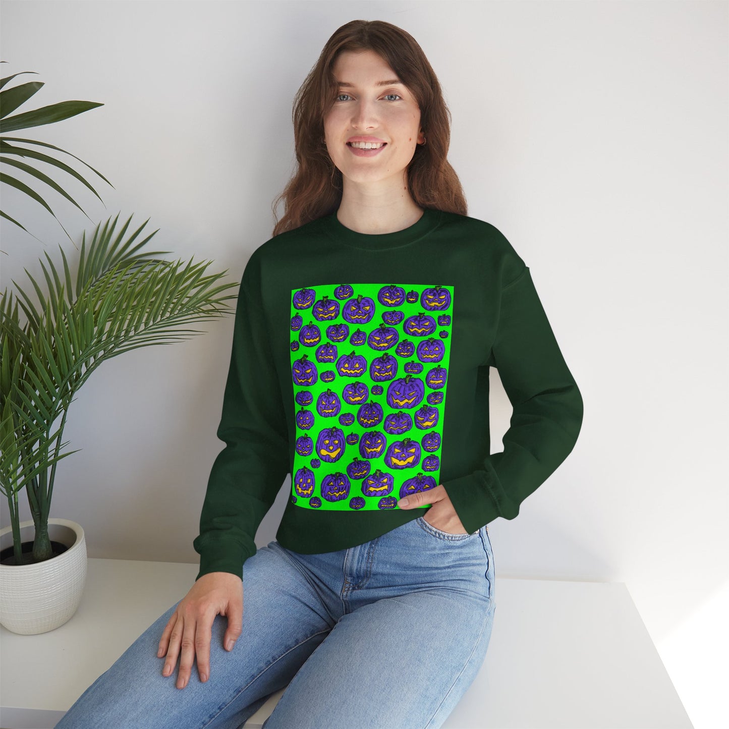 Halloween Pumpkin Crewneck Sweatshirt