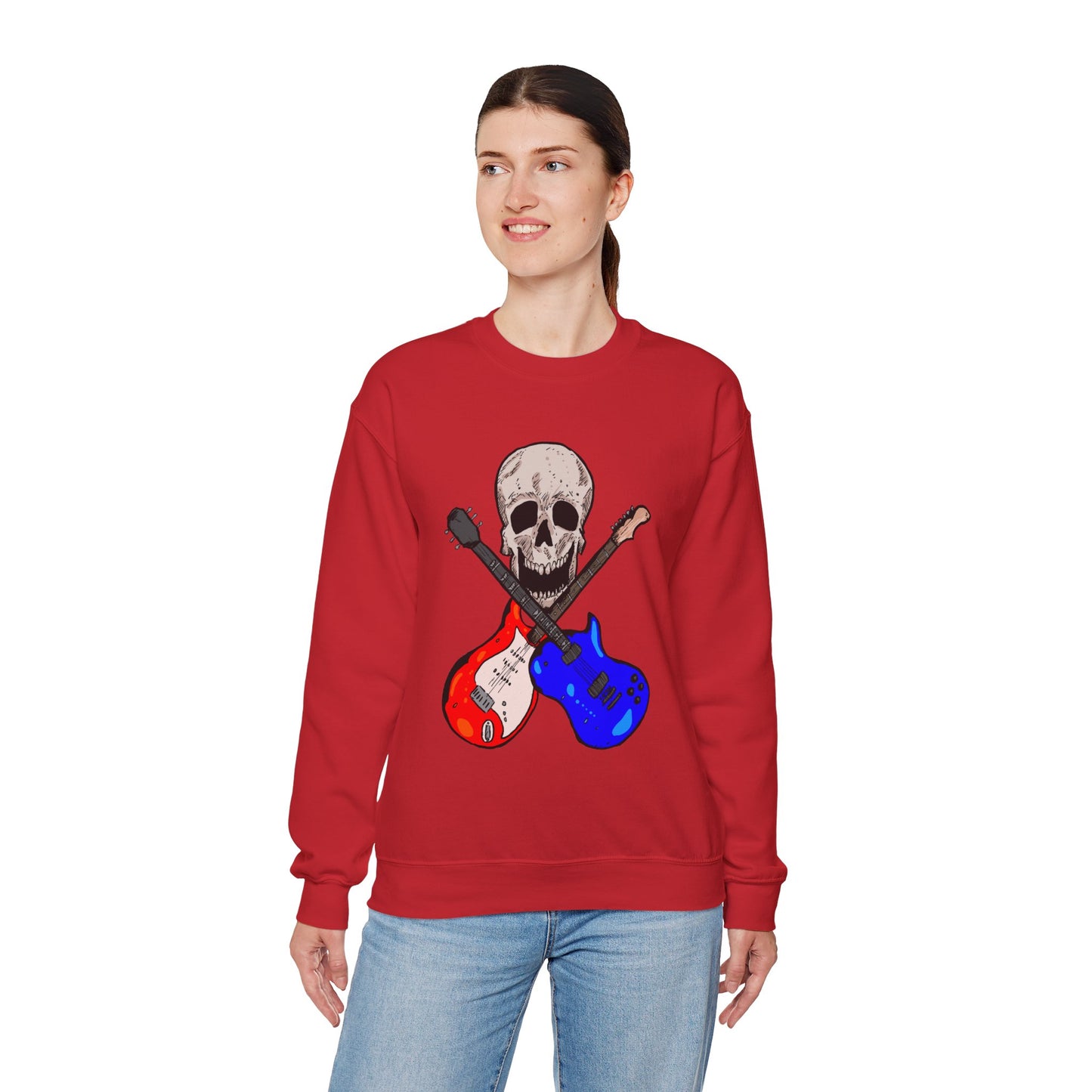Skull and Guitar Crewneck Sweatshirt