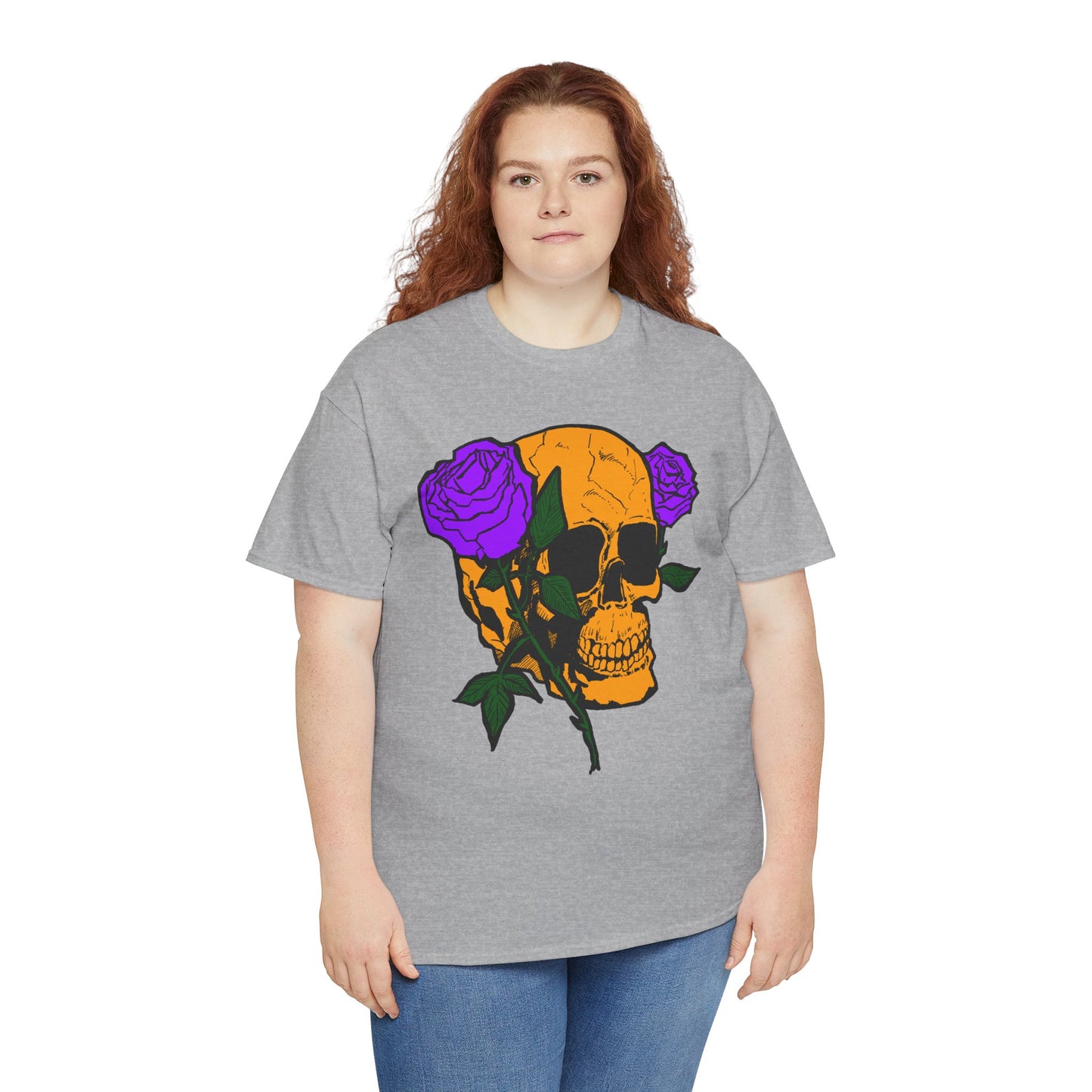 Skull and Roses Unisex Tee, Gothic Aesthetic Shirt, Vintage Graphic T-Shirt, Streetwear Essentials, Edgy Casual Wear