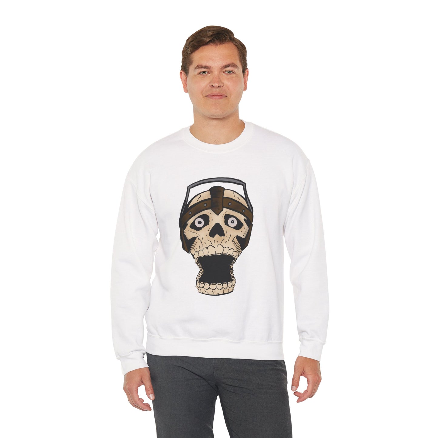 Screaming Skull Graphic Crewneck Sweatshirt - Unisex Heavy Blend