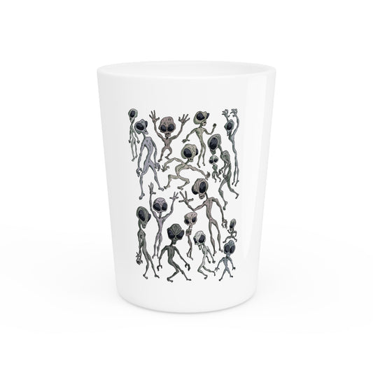 Alien Dance Party Themed Shot Glass - Perfect for Parties, Collectors, Gifting, Alien Enthusiasts, Fun Celebrations