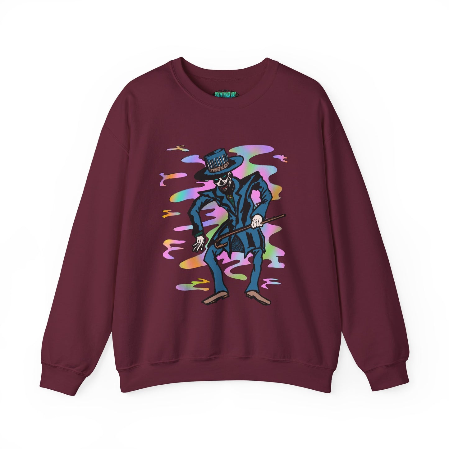 Vibrant Voodoo Graphic Crewneck Sweatshirt - Unisex Halloween Vibe