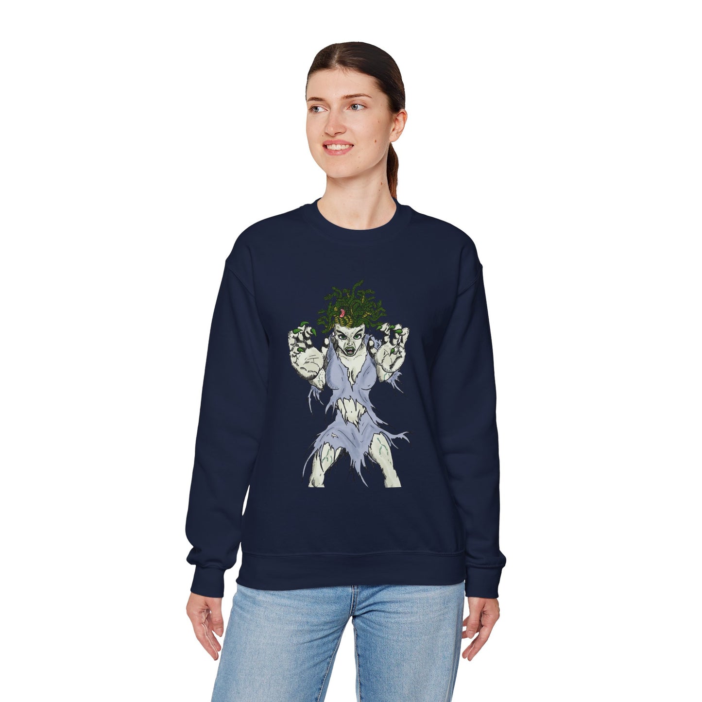 Medusa Inspired Unisex Heavy Blend Crewneck Sweatshirt