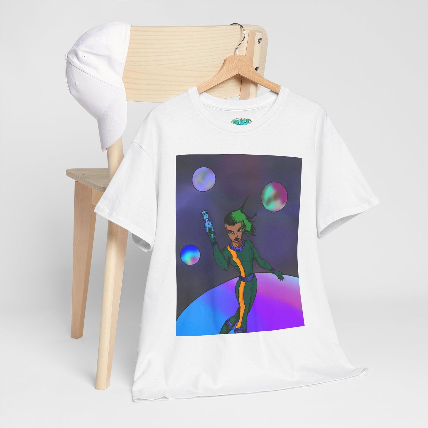 Cosmic Hero Vibe Tee - Unisex Heavy Cotton Tee, Space Art Shirt, Retro Sci-Fi T-Shirt, Gift for Space Lovers, Unique Graphic Tee