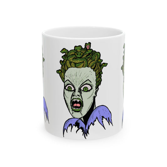 Spooky Medusa Ceramic Mug | Halloween Gift, Unique Coffee Cup, Witchy Decor, Fun Home Accessory, Creepy Art Drinkware