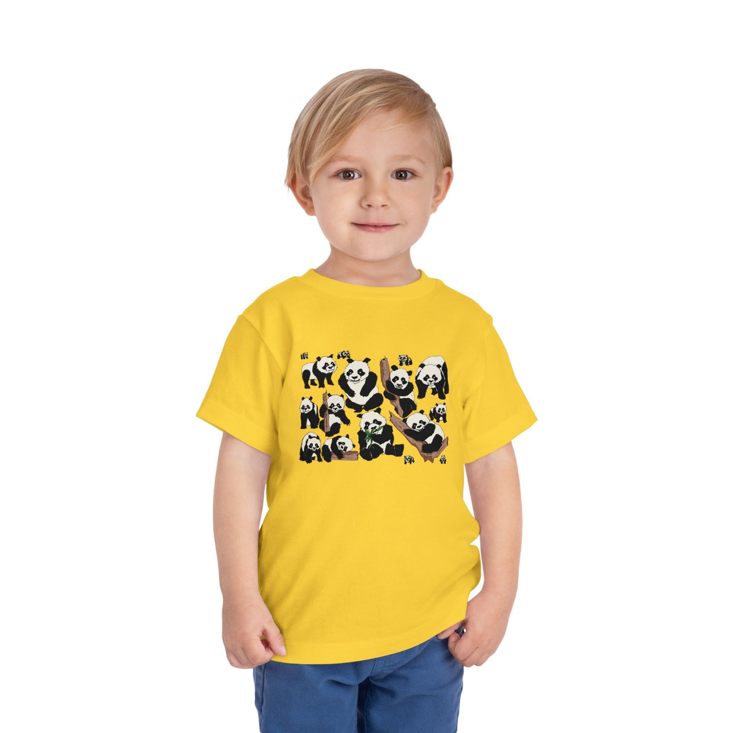 Panda Faces Toddler Tee — Cute Cartoon Panda Print
