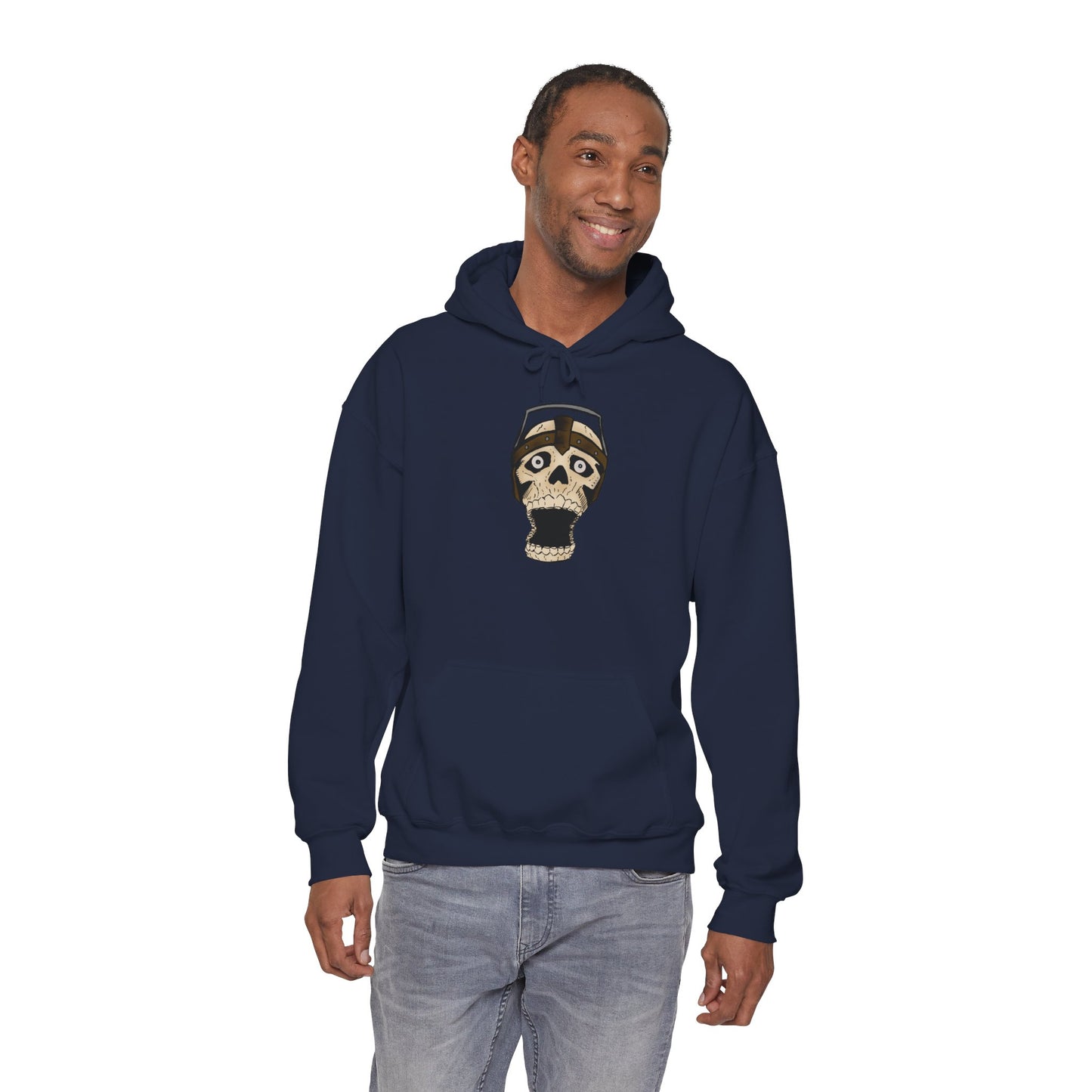 Screaming Skull Graphic Hoodie, Unisex Heavy Blend Sweatshirt, Cozy Casual Wear, Gift for Halloween, Unique October Fashion, Everyday Comfort