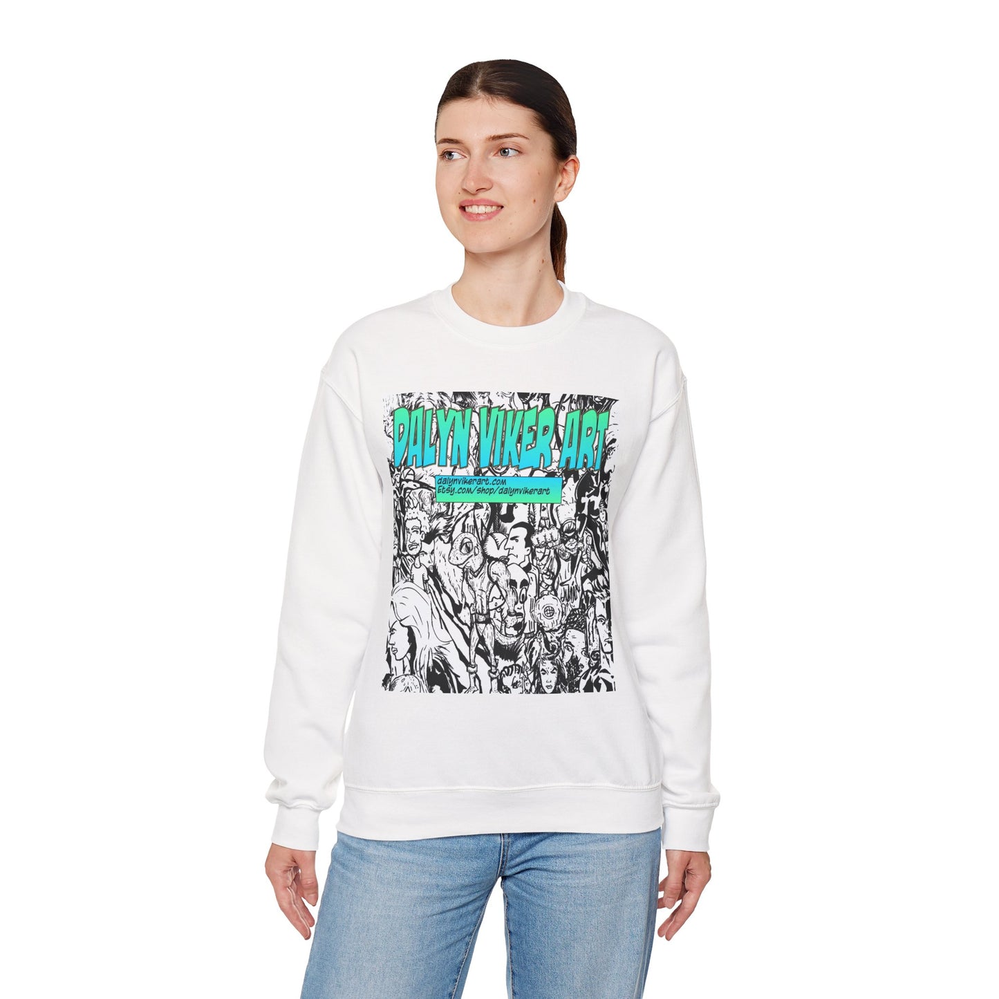 Graphic Art Crewneck Sweatshirt - Dalyan Viker Art Edition