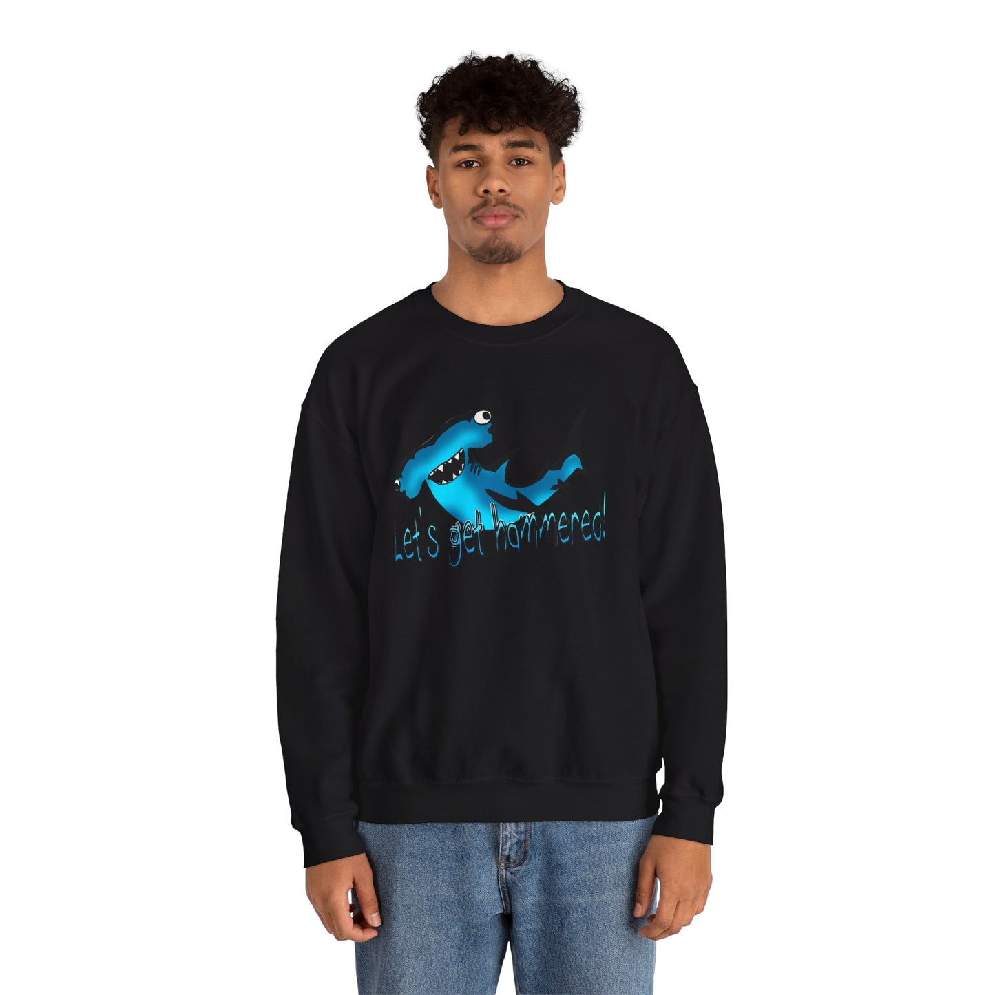 Harley Hammerhead Playful Shark Sweatshirt - 'Let's Get Hammered' Crewneck