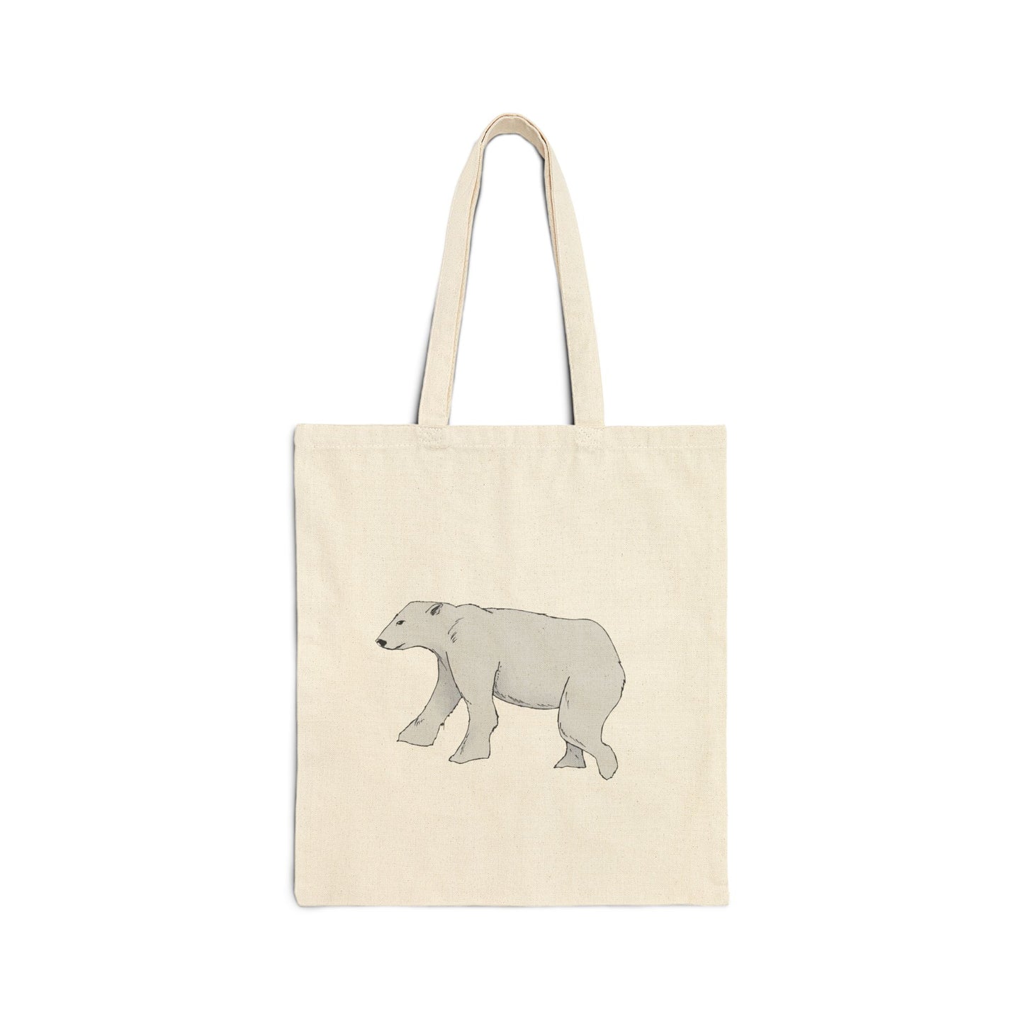 Canvas Tote Bag — Minimalist Polar Bear Eco Shopper
