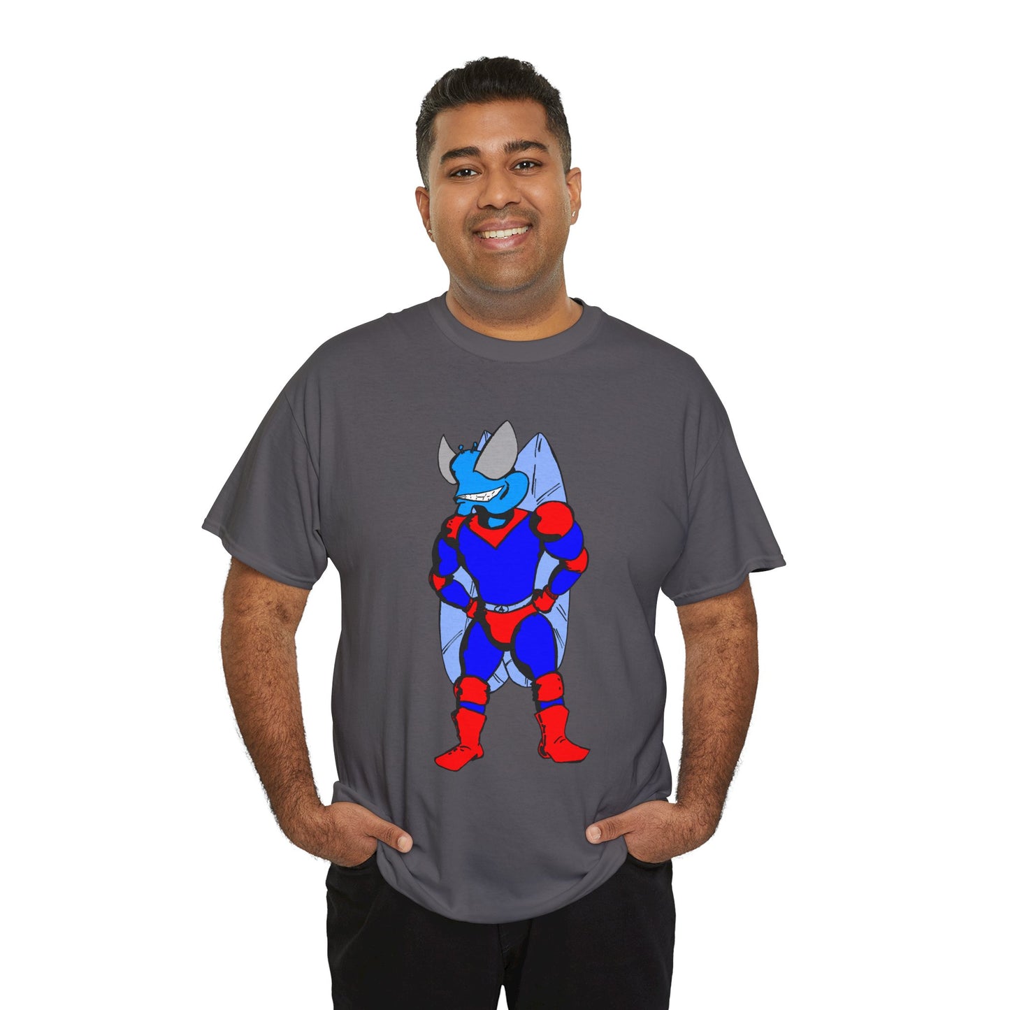 Astro-Fly Hero Graphic Tee - Blue & Red Superhero T-Shirt