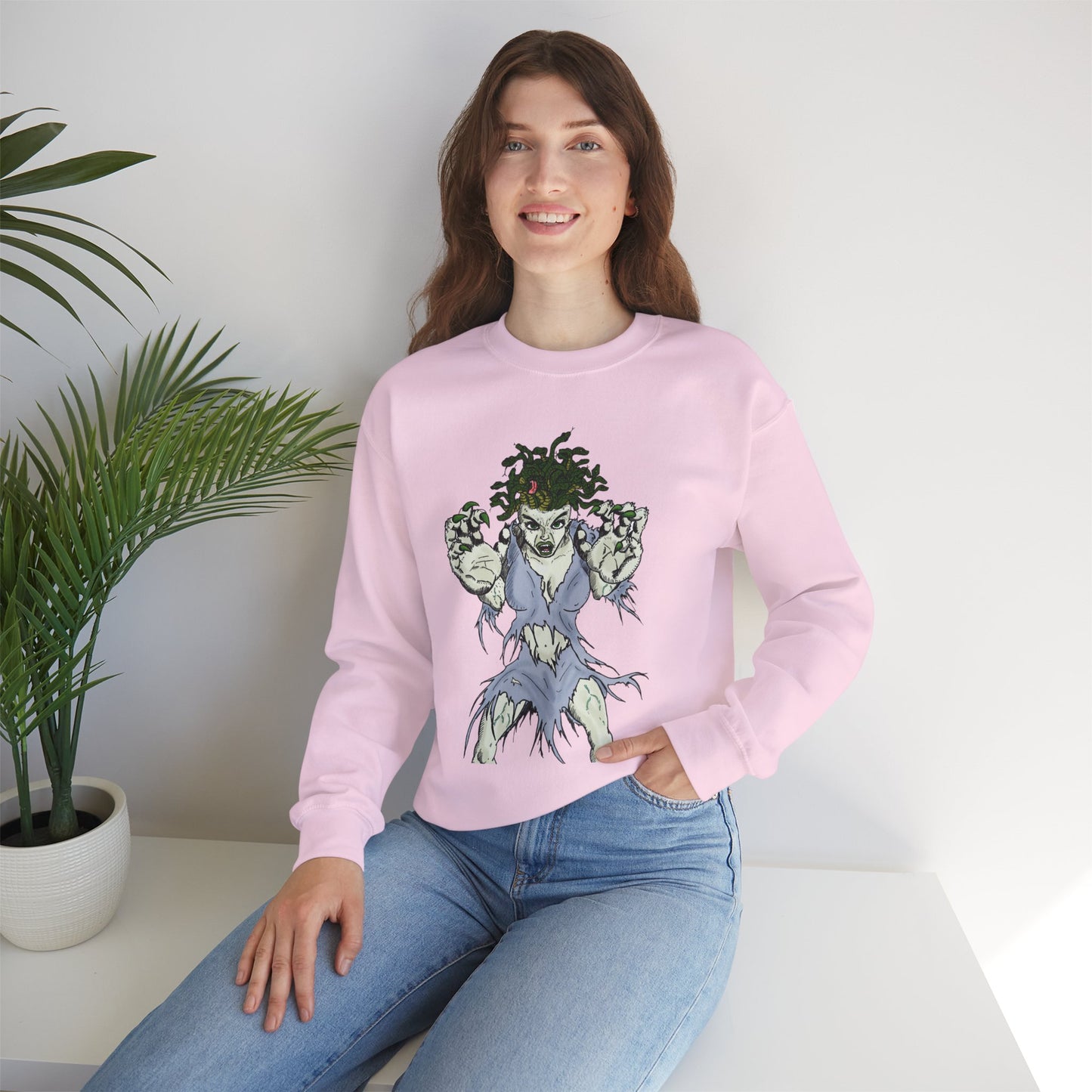 Medusa Inspired Unisex Heavy Blend Crewneck Sweatshirt