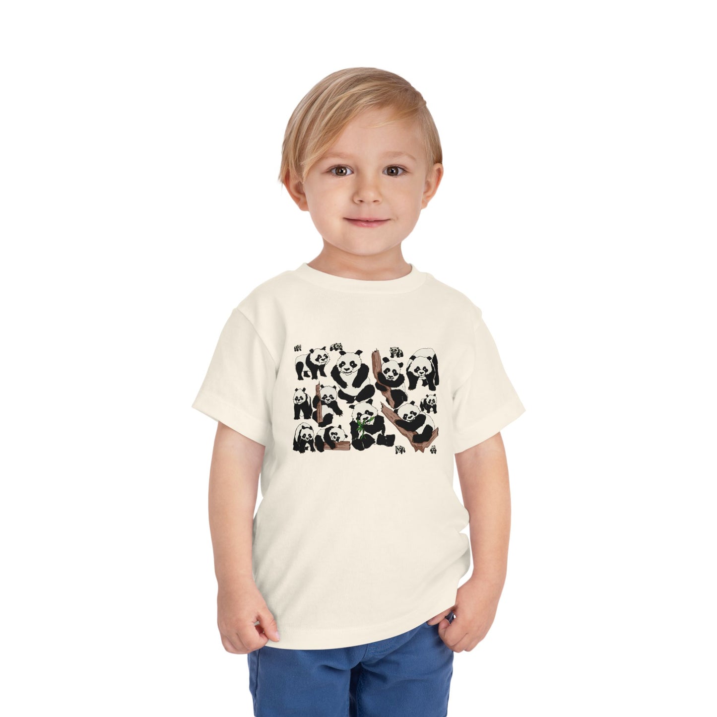 Panda Faces Toddler Tee — Cute Cartoon Panda Print