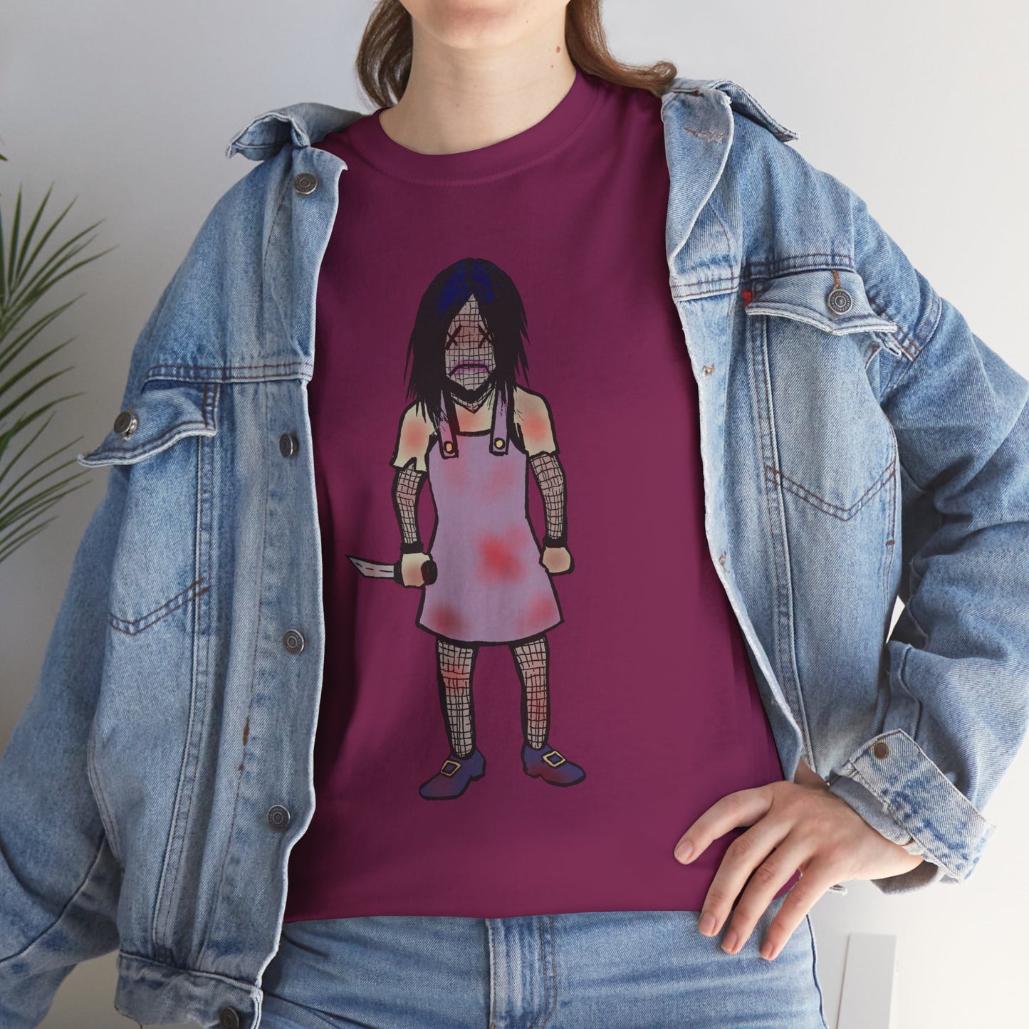 Evil Doll Graphic Tee with Horror Design, Halloween Outfit, Unisex Cotton Shirt, Unique Gift for Horror Fans, Graphic T-Shirt, Statement Wear