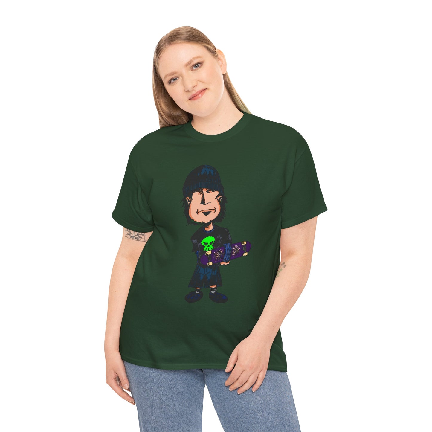 Rude Skater Dude - Skate Punk Cartoon Tee – Boy with Skateboard Graphic Shirt