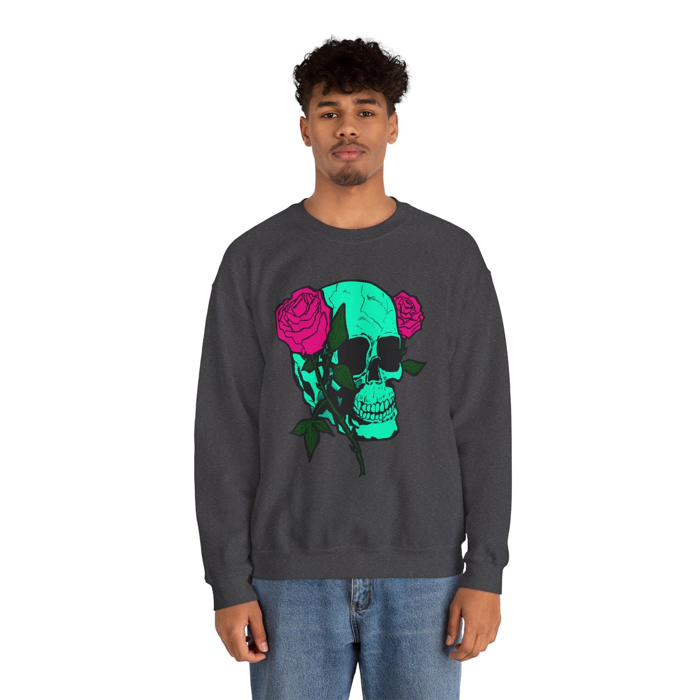 Skull and Roses Crewneck Sweatshirt for Trendsetters