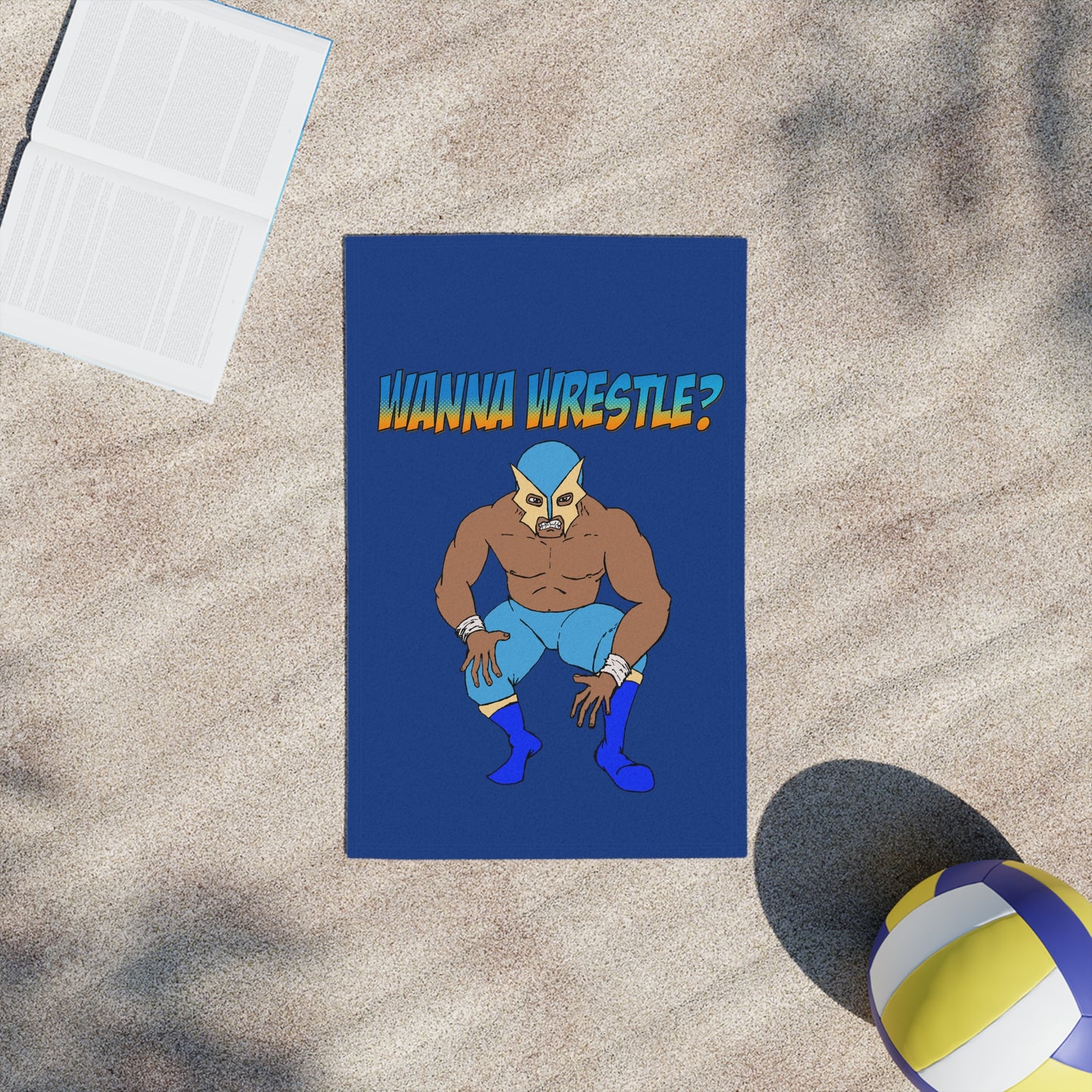 Wanna Wrestle? Beach Towel