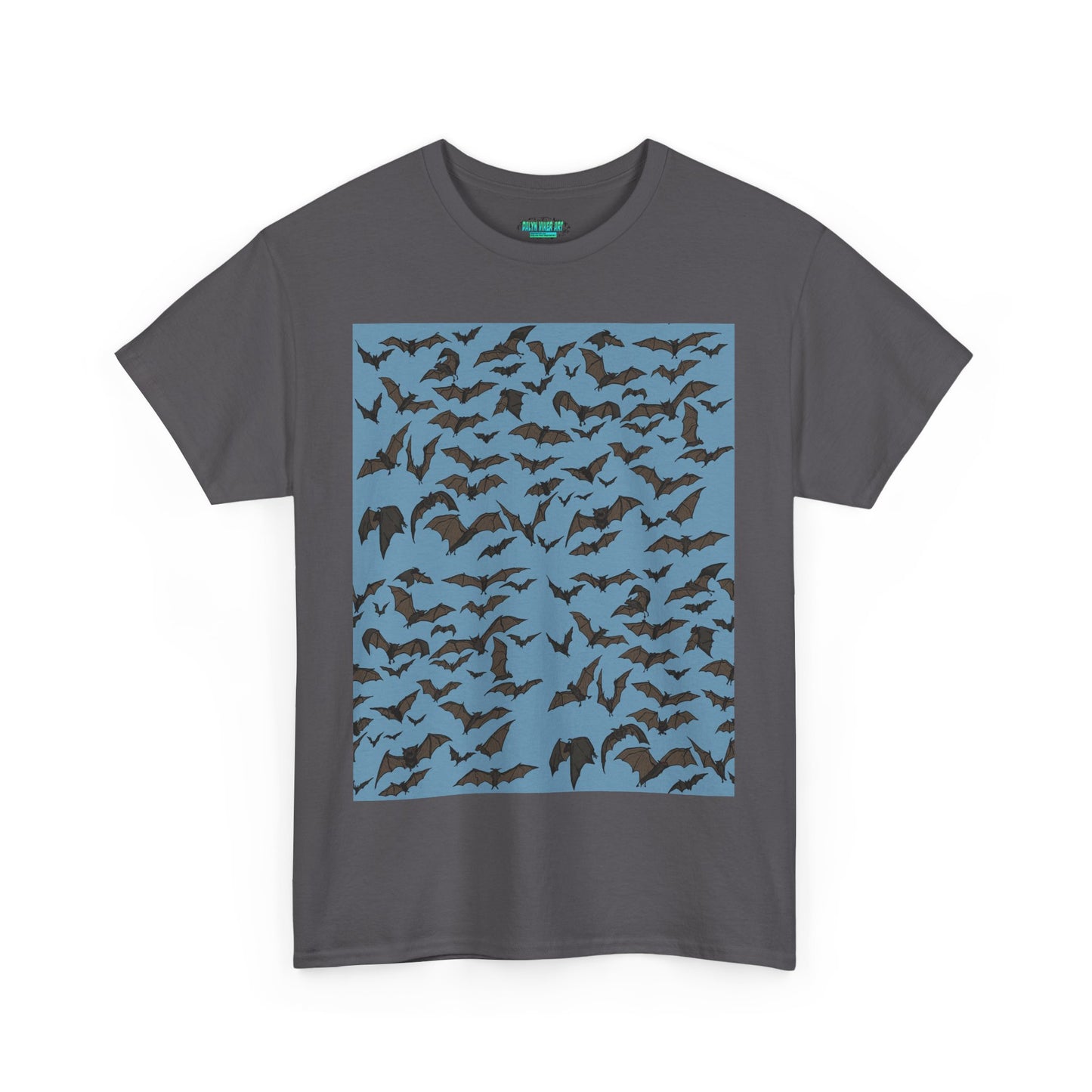 Unisex Bat Print Cotton Tee, Casual Graphic Tee, Halloween Apparel, Unique Gift for Animal Lovers, Stylish Everyday Wear