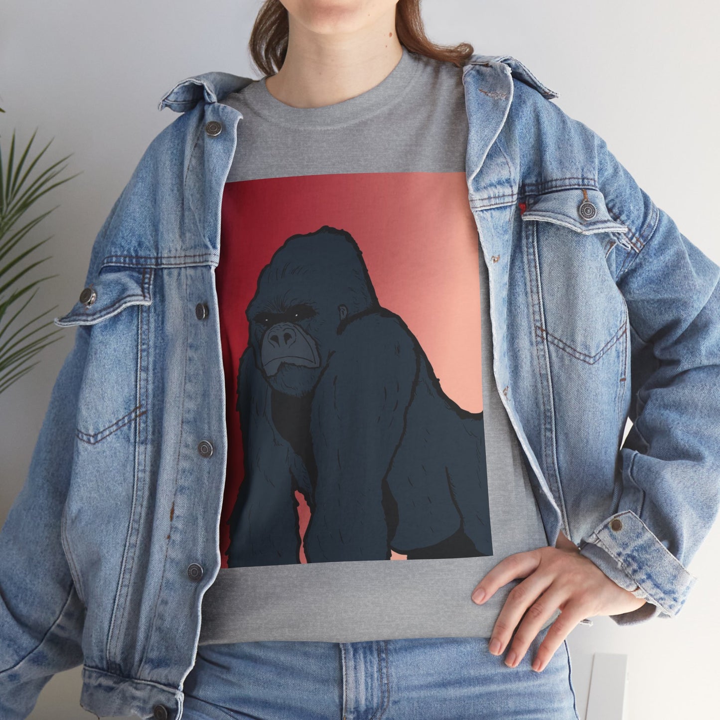 Gorilla Graphic Tee — Vintage Sunset Primate Illustration Shirt