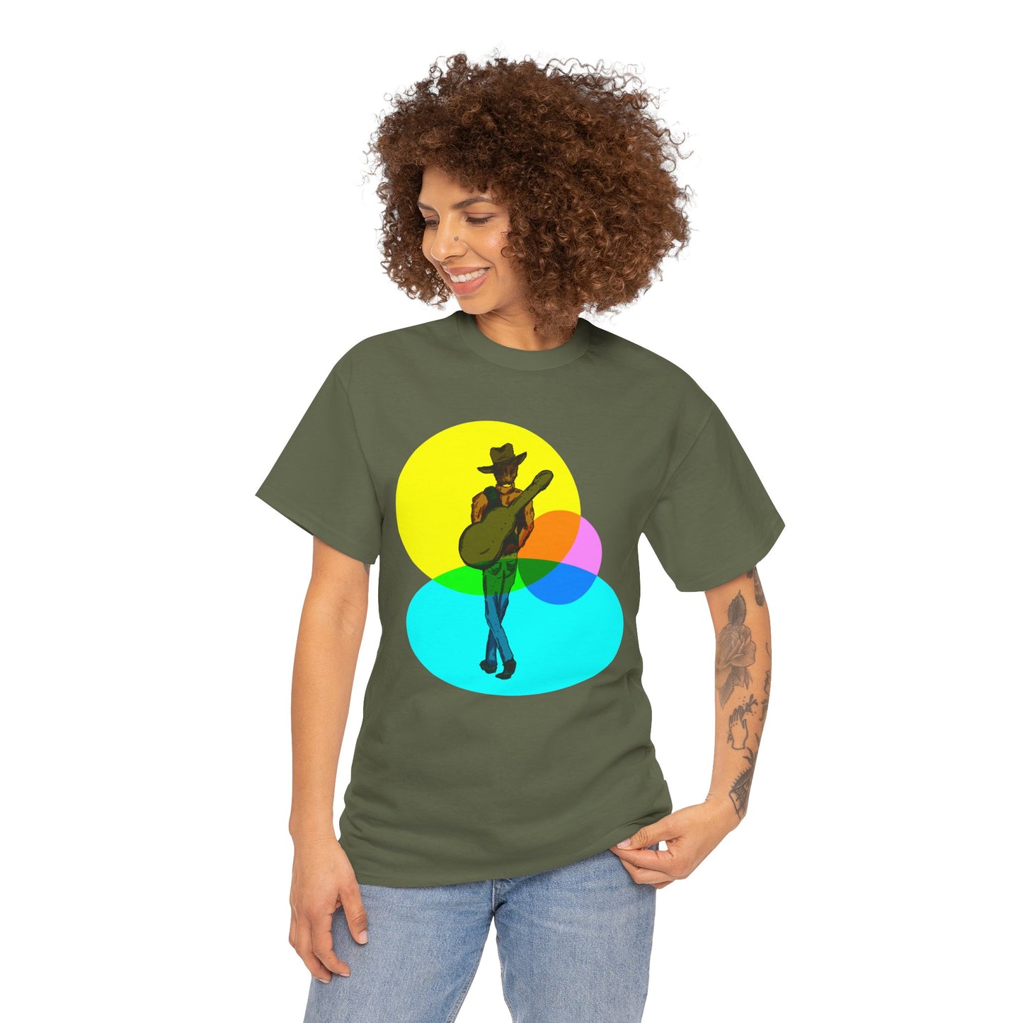 Cowboy Guitar Tee — Colorful Music T‑Shirt
