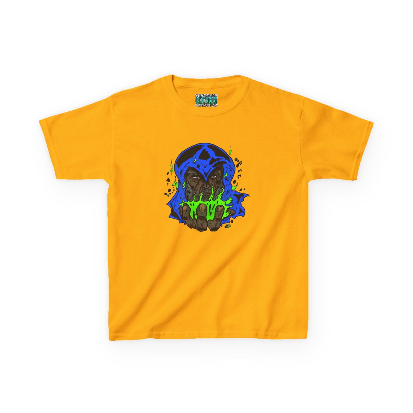 Kids Tee - Cosmic Wizard Magical Fire Sorcery Astro Mysticism Dalyn Viker Art