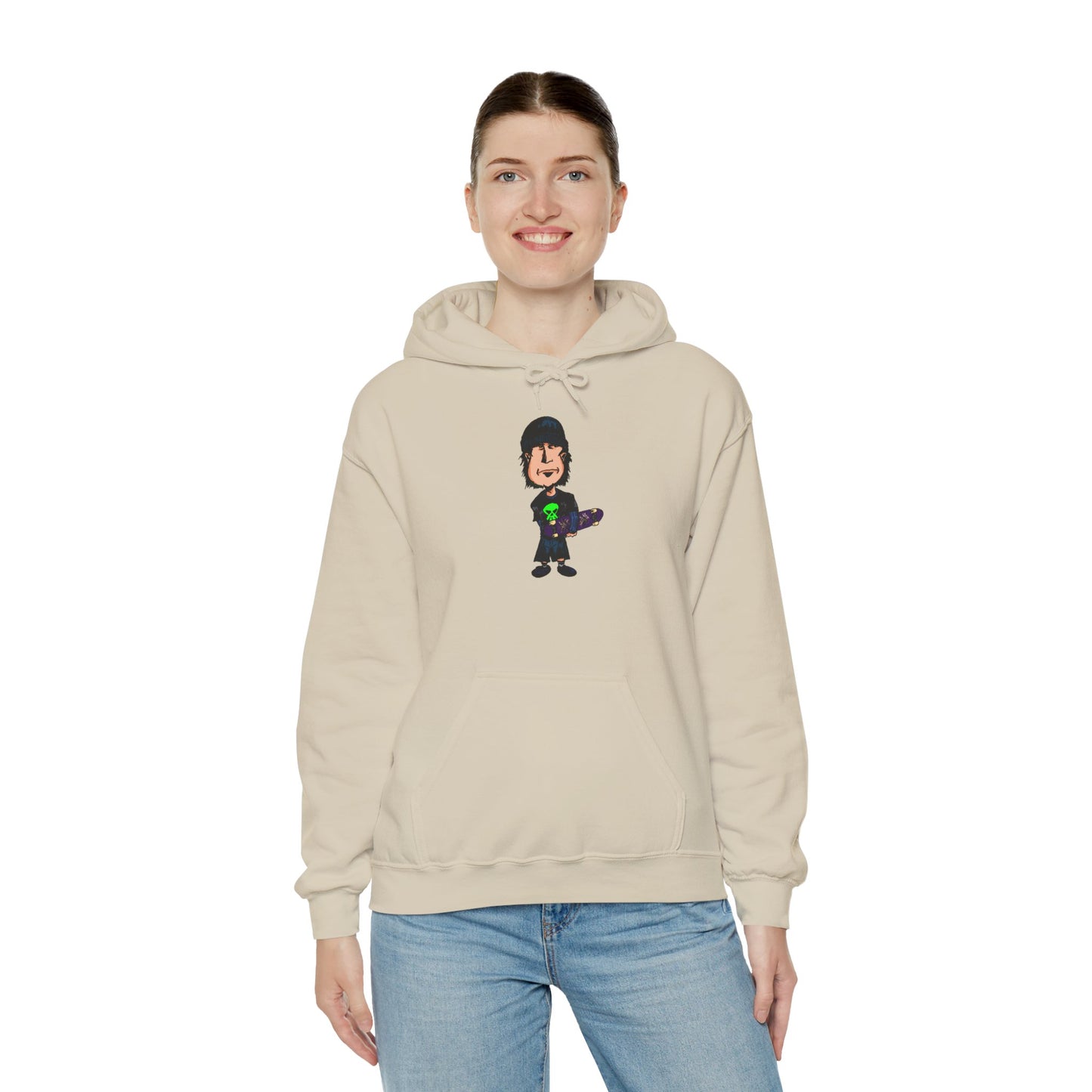 Rude Skater Dude Cartoon Hoodie – Skate Punk Sweatshirt