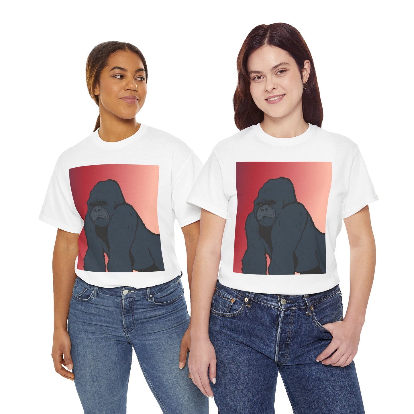 Gorilla Graphic Tee — Vintage Sunset Primate Illustration Shirt