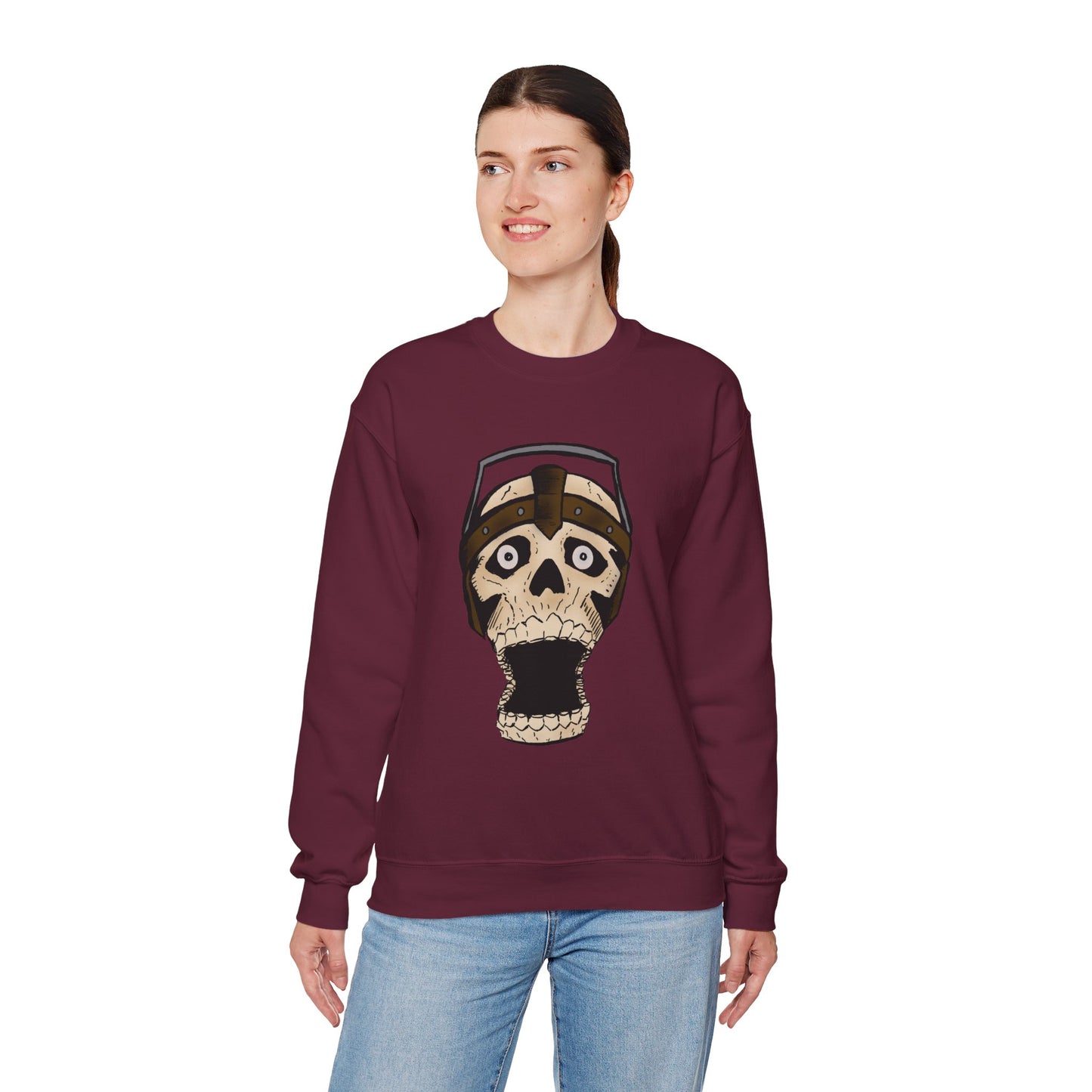 Screaming Skull Graphic Crewneck Sweatshirt - Unisex Heavy Blend