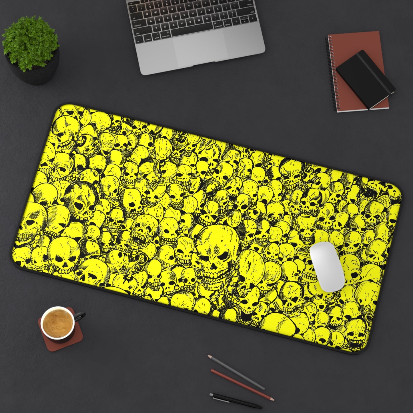 Gathering of Skulls - Yellow - Desk Mat