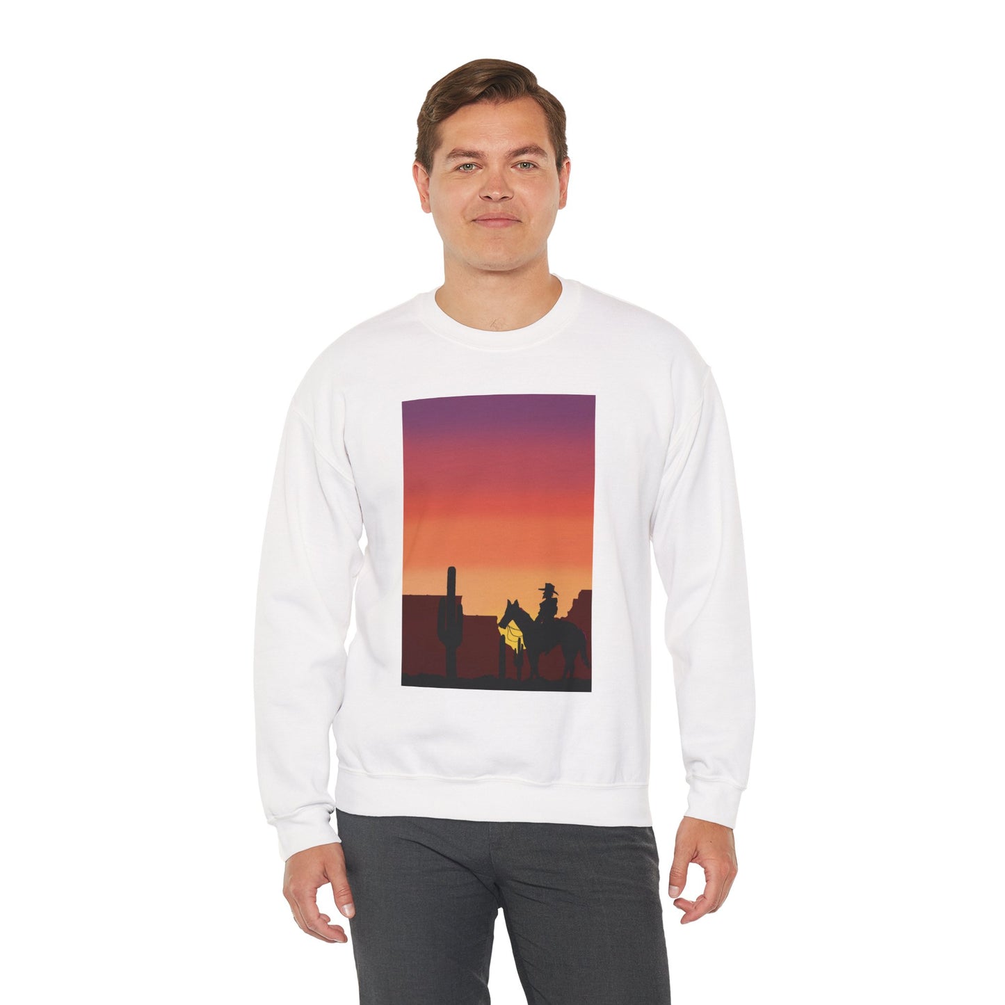 Desert Sunset Silhouette Unisex Crewneck Sweatshirt
