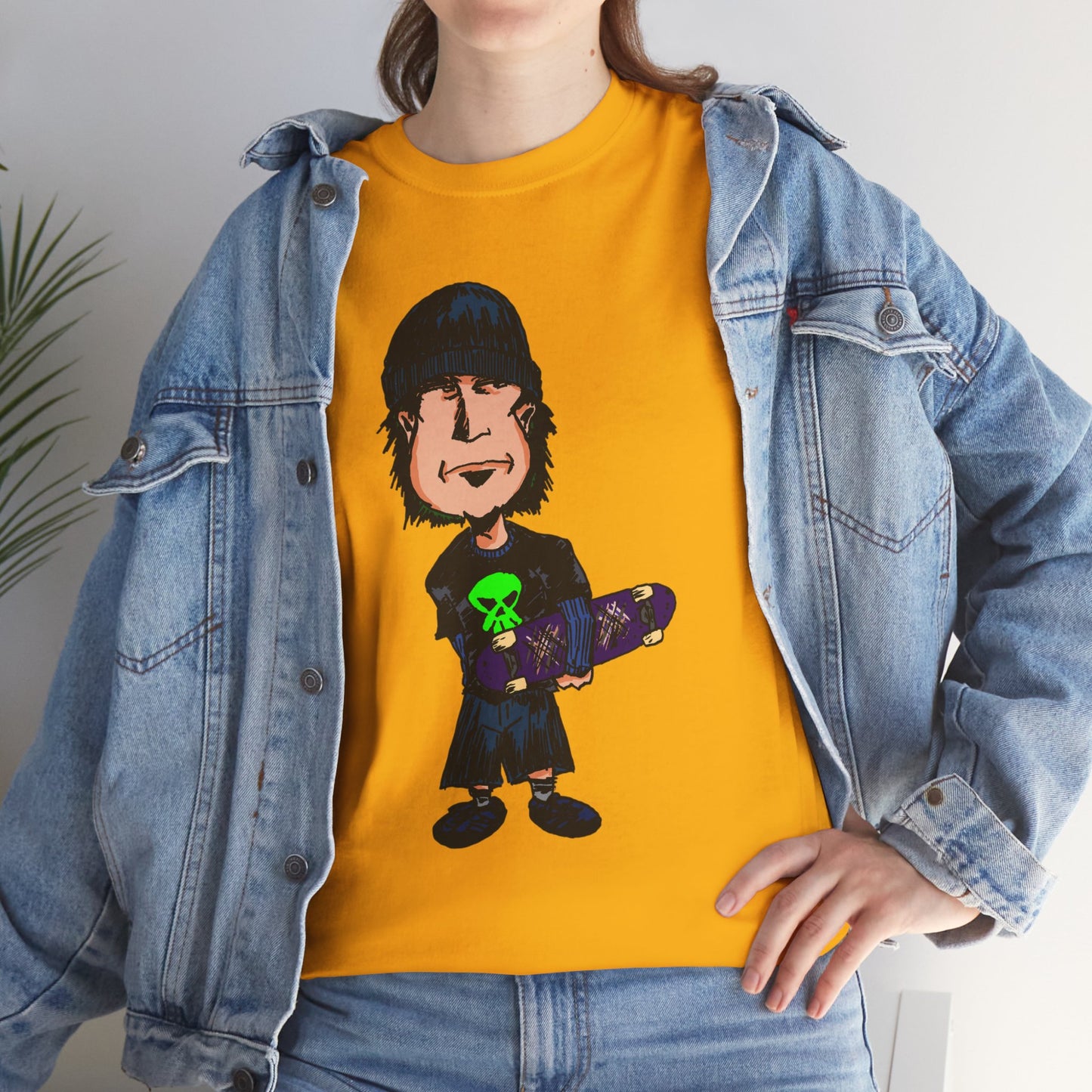 Rude Skater Dude - Skate Punk Cartoon Tee – Boy with Skateboard Graphic Shirt