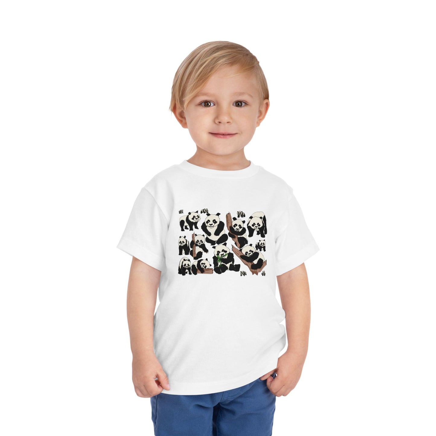 Panda Faces Toddler Tee — Cute Cartoon Panda Print
