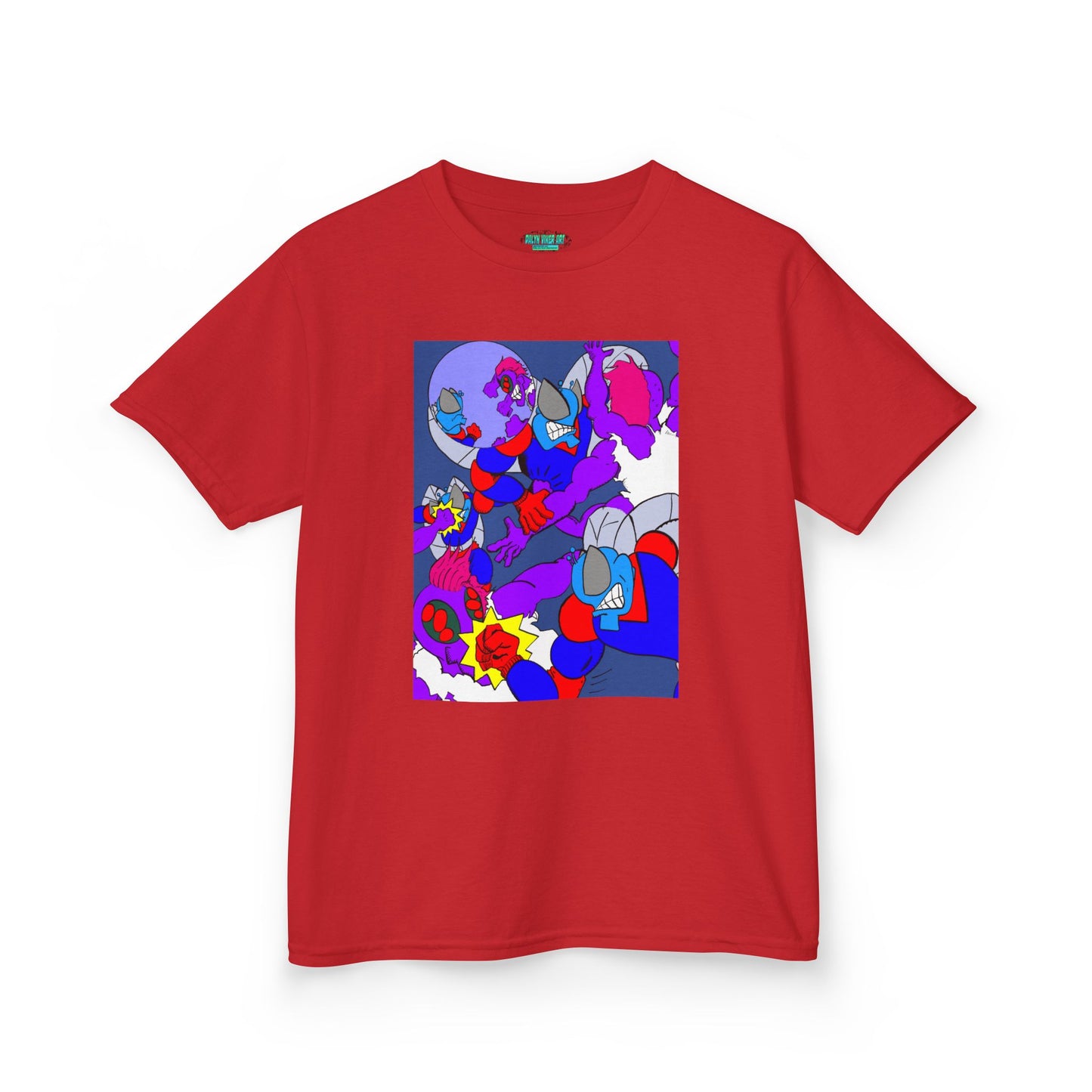 The Astounding Astro-Fly vs The Spiders! Colorful Cartoon Kids Heavy Cotton™ Tee - Fun & Playful Design