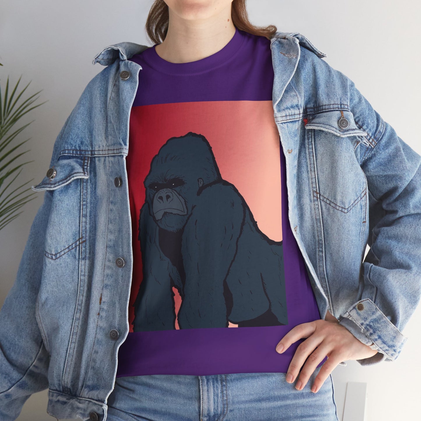 Gorilla Graphic Tee — Vintage Sunset Primate Illustration Shirt