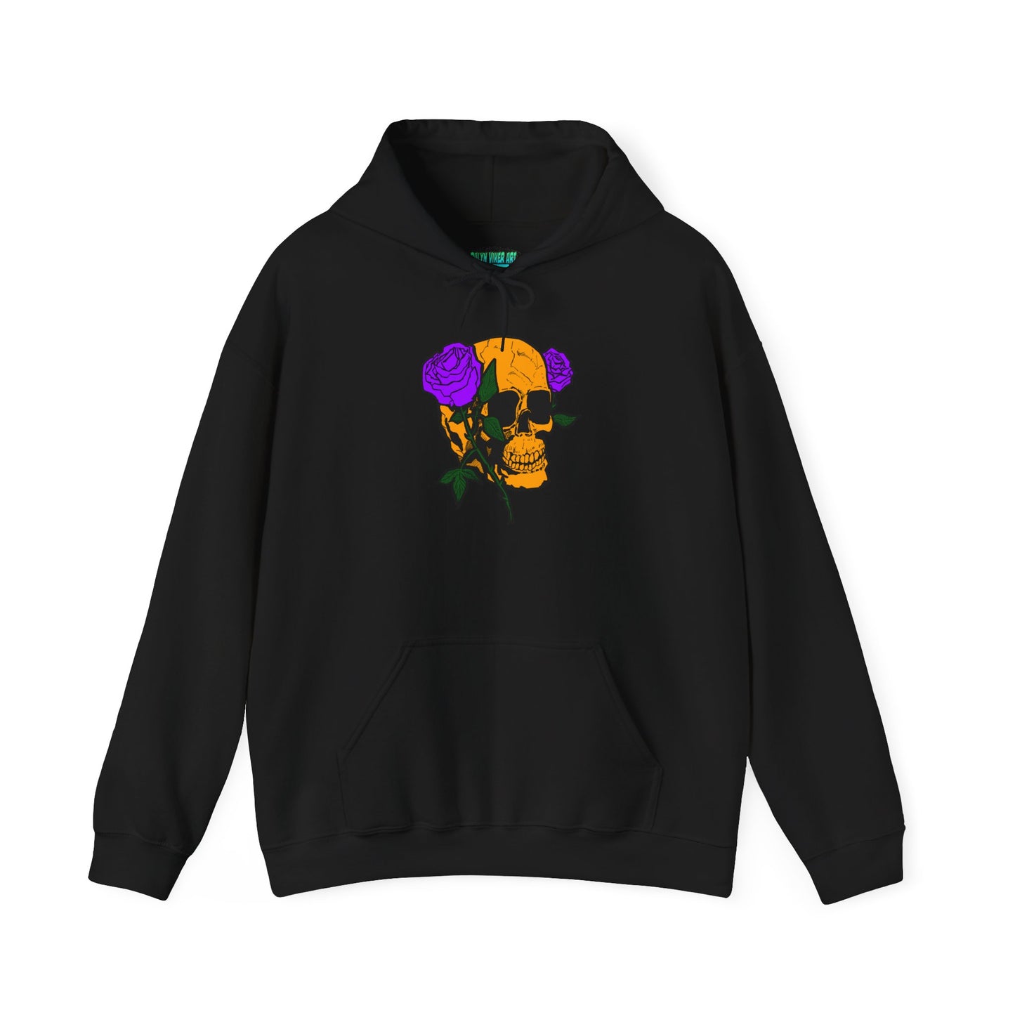Skull & Roses Hooded Sweatshirt - Unisex Heavy Blend, Perfect for Halloween, Casual Wear, Street Style, Gifts for Her, Trendy Fashion