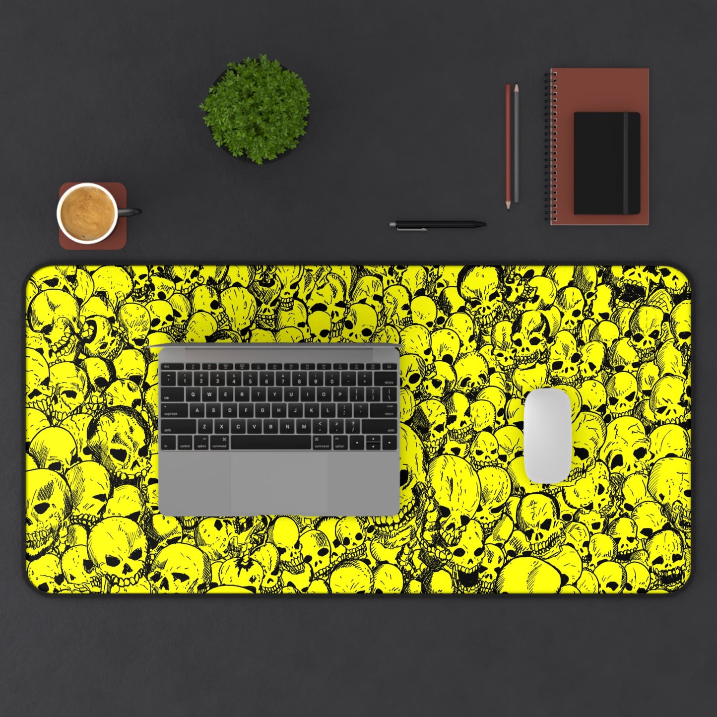 Gathering of Skulls - Yellow - Desk Mat