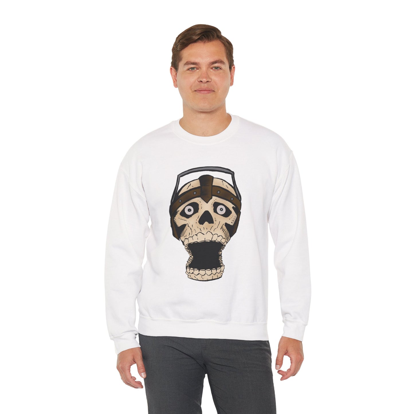 Screaming Skull Graphic Crewneck Sweatshirt - Unisex Heavy Blend™