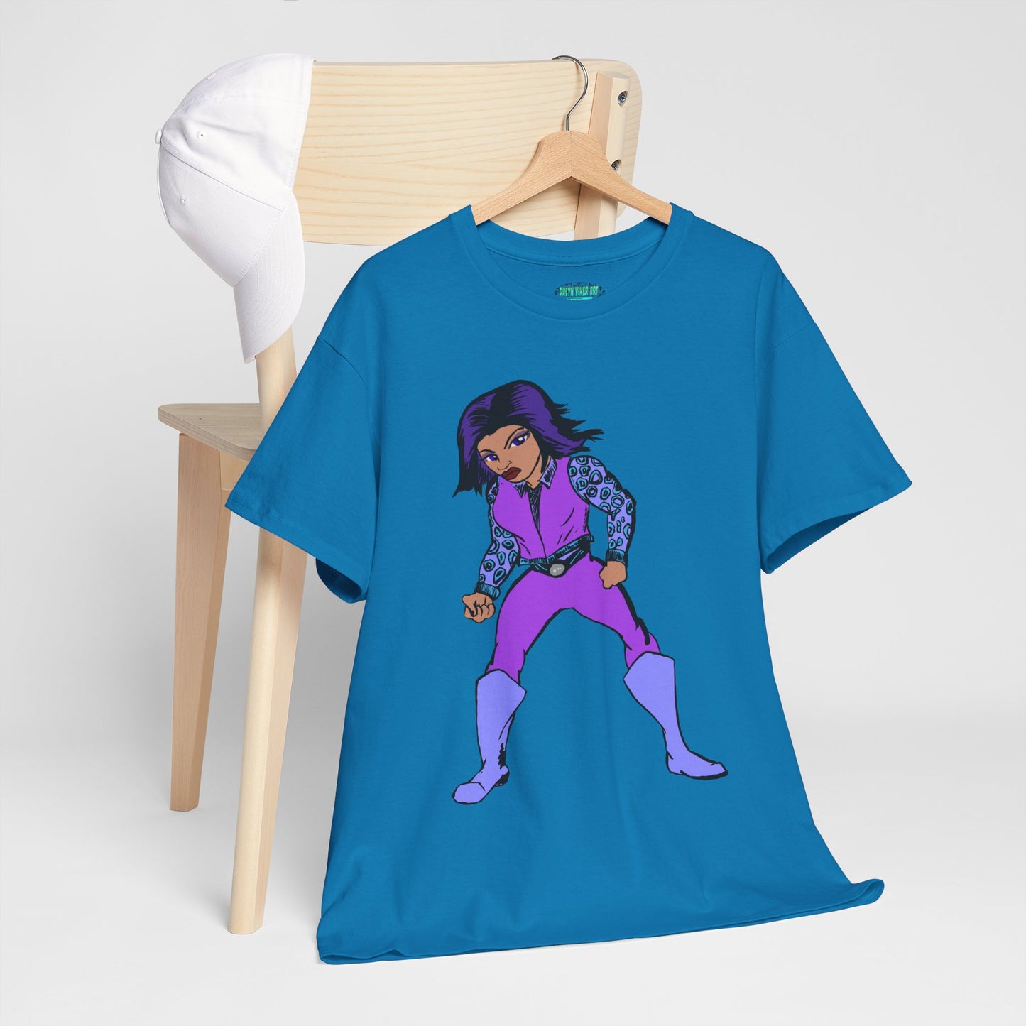 Retro Cartoon Hero Woman Character Unisex Heavy Cotton Tee, Vintage Graphic Tee, Fun T-Shirt, Gift for Fans, Casual Wear, Everyday Tee