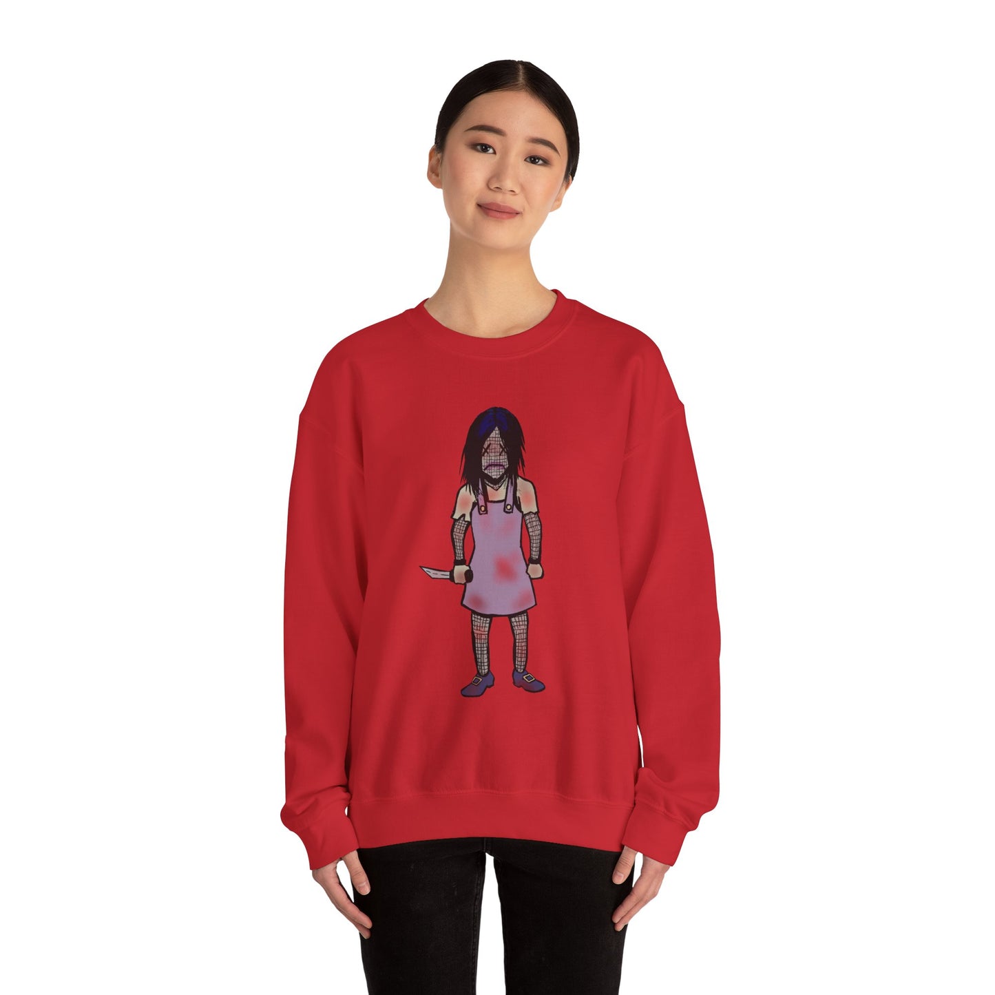 Evil Doll Edgy Graphic Sweatshirt for Unique Style