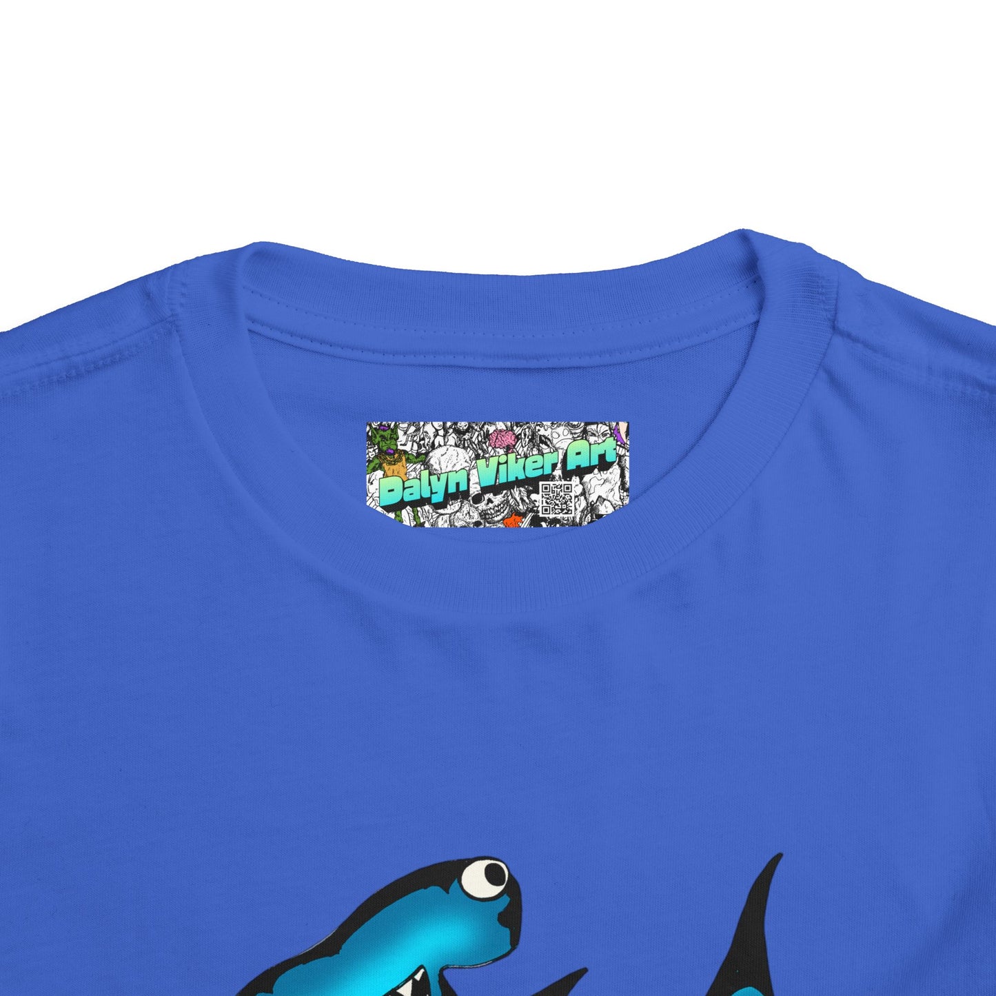Toddler Shark Tee - Cute Blue Harley Hammerhead Graphic Kids Short Sleeve Shirt