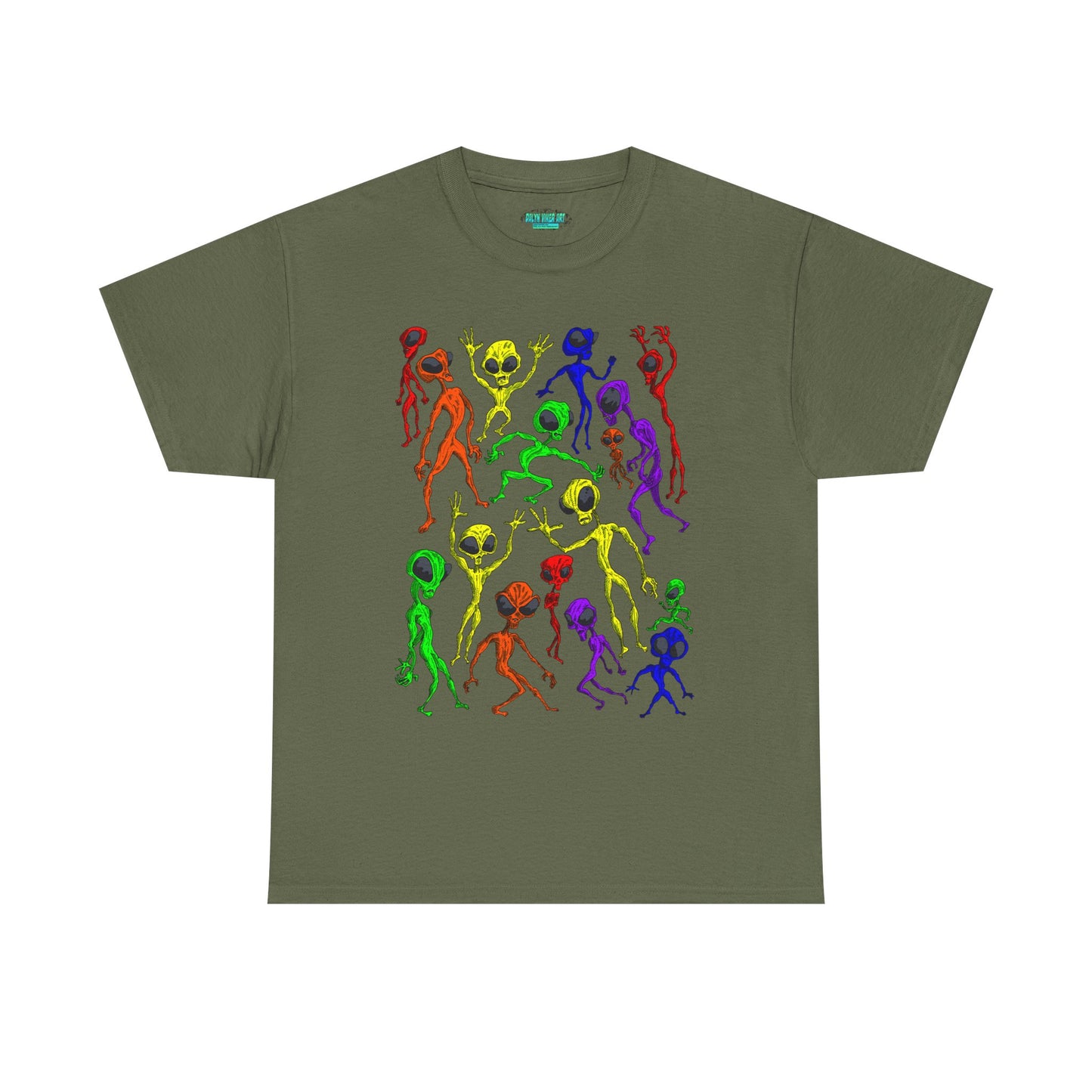 Rainbow Alien Dance Party Unisex Tee - Cosmic Sci-Fi Shirt