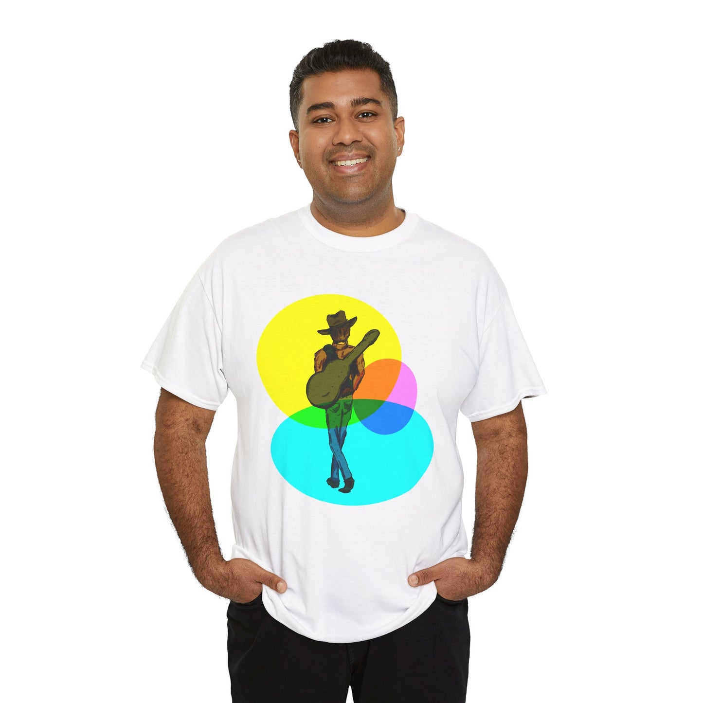 Cowboy Guitar Tee — Colorful Music T‑Shirt