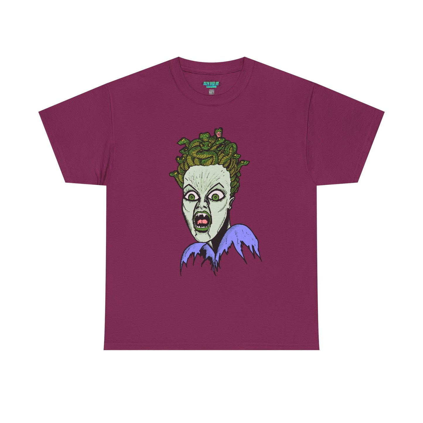 Spooky Medusa Unisex Heavy Cotton Tee - Perfect for Halloween, Horror Fans, Casual Wear, Party Outfits, Graphic Tees